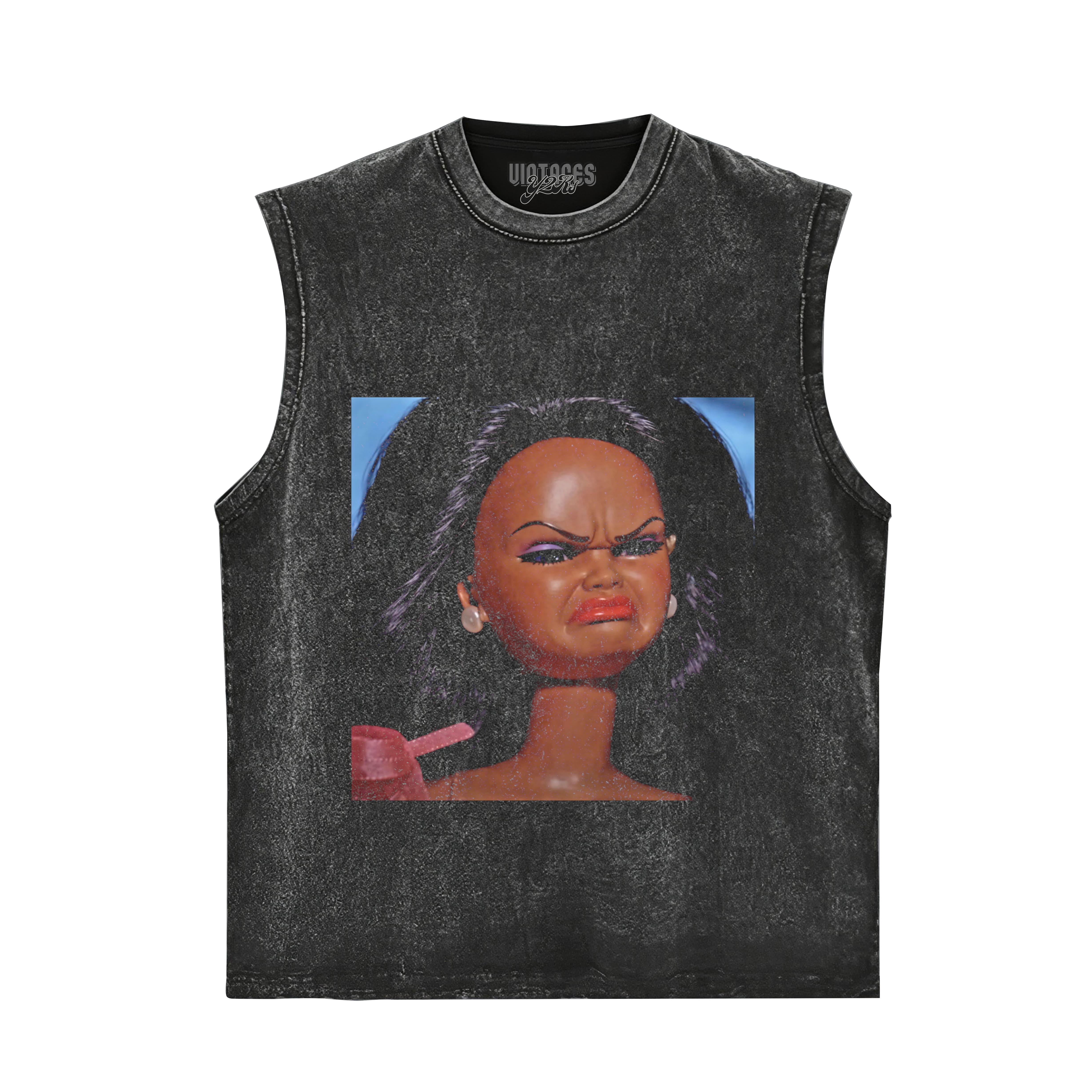 DISGUSTED BLACK BARBIE FACE MEME TANK TOP & TEE & LONG SLEEVE & LAYERED LS & HOODIE