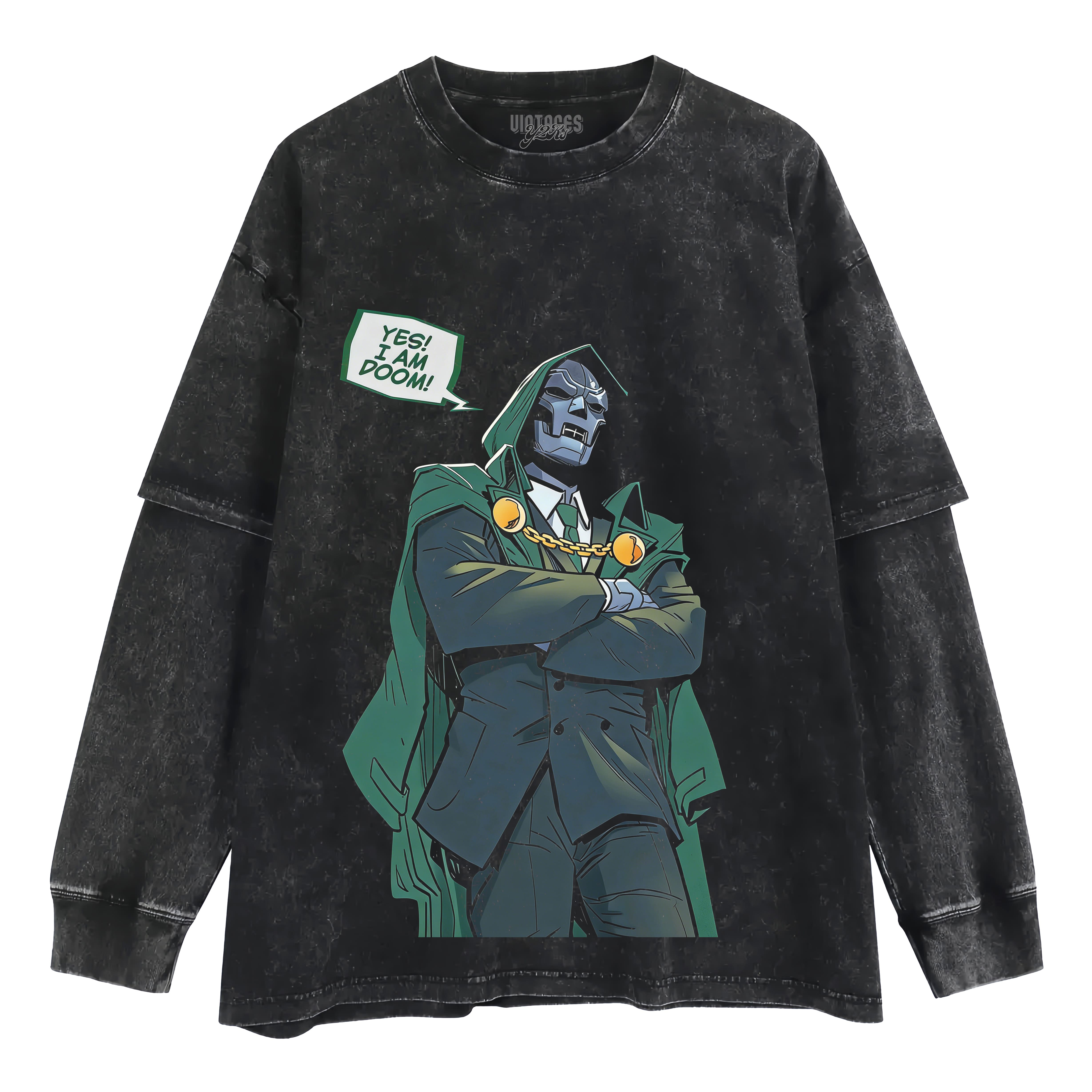 DOCTOR DOOM VINTAGE LAYERED LONG SLEEVE