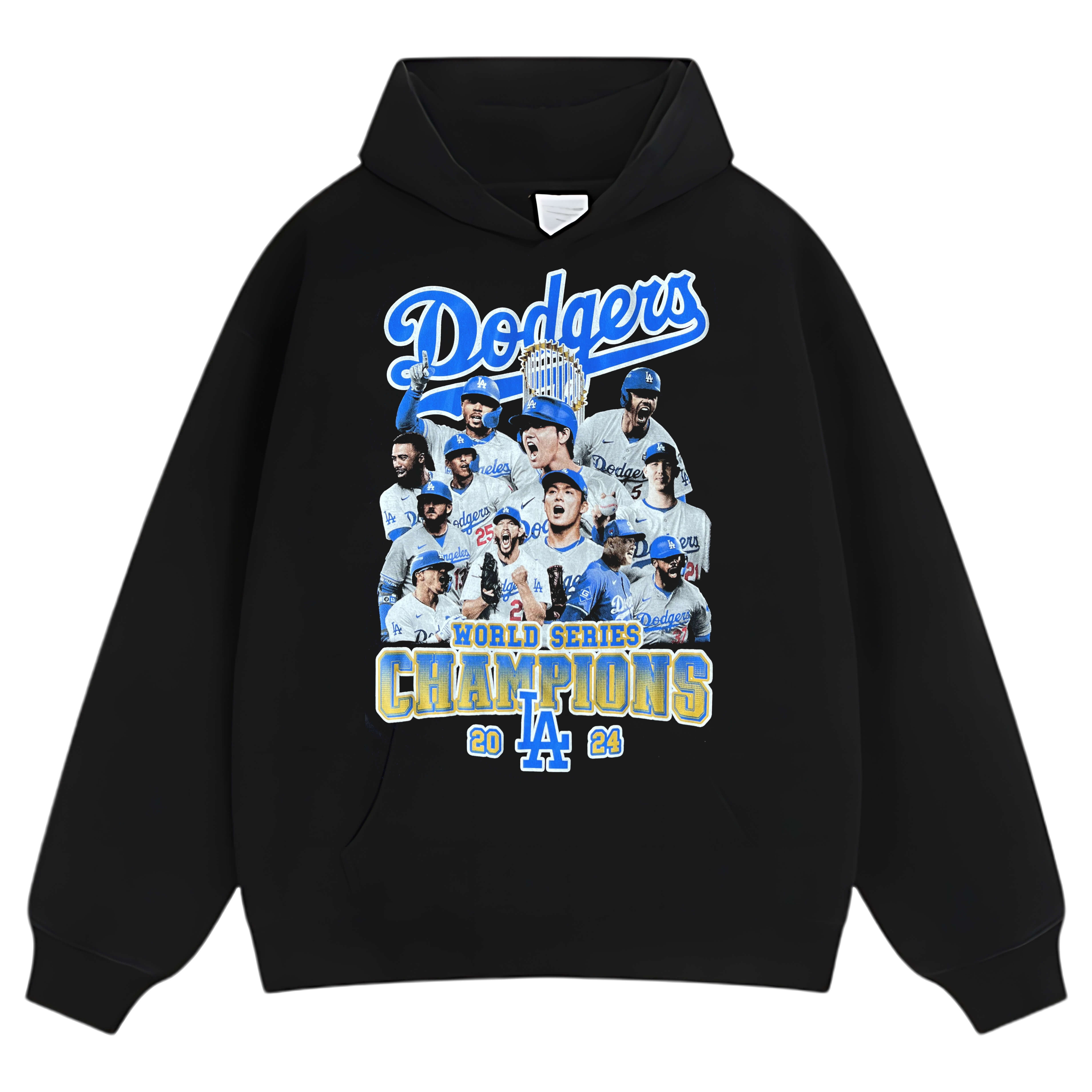 DODGERS WORLD CHAMPS 24 SCREEN GKAPHIL TEE & LS & HOODIE