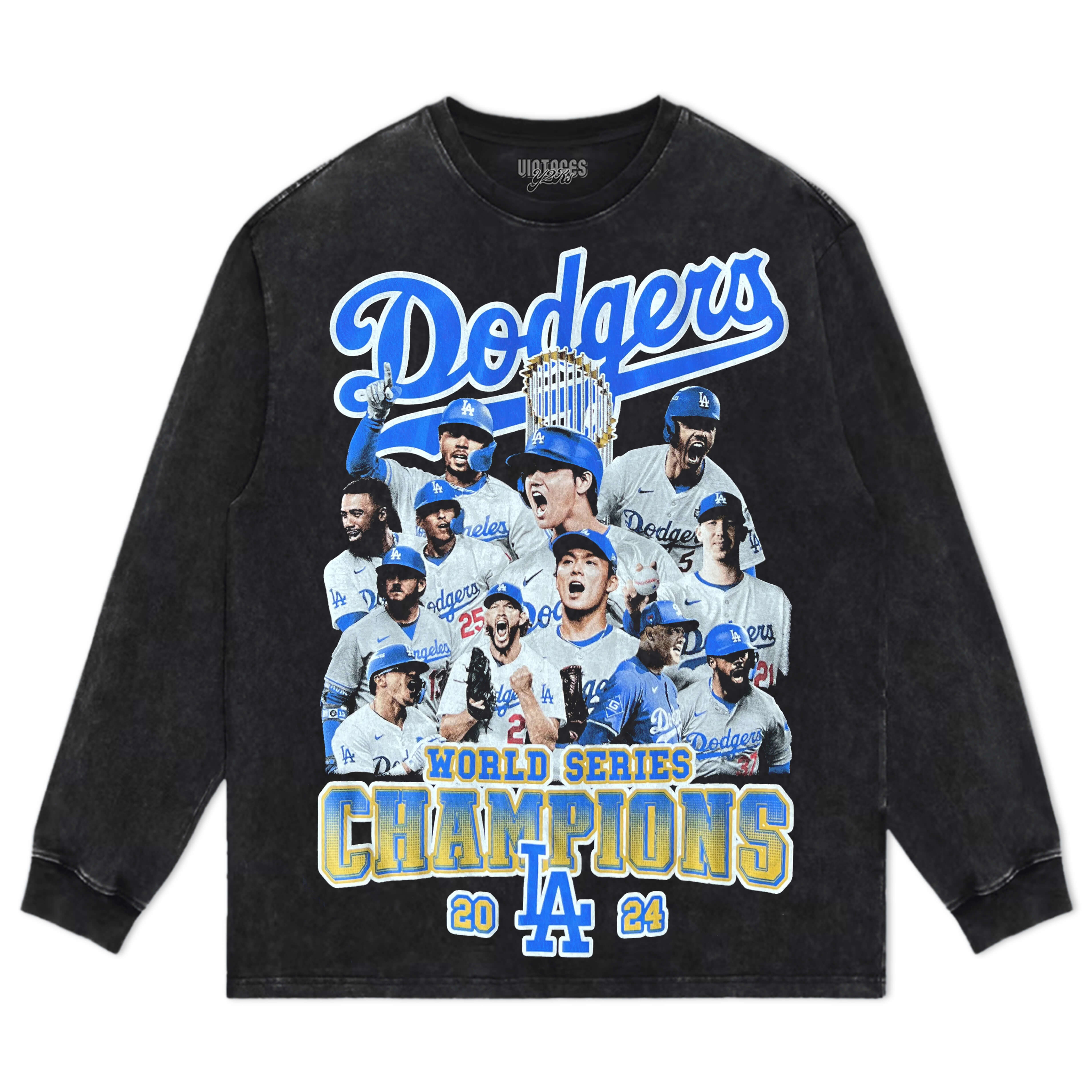 DODGERS WORLD CHAMPS 24 SCREEN GKAPHIL TEE & LS & HOODIE