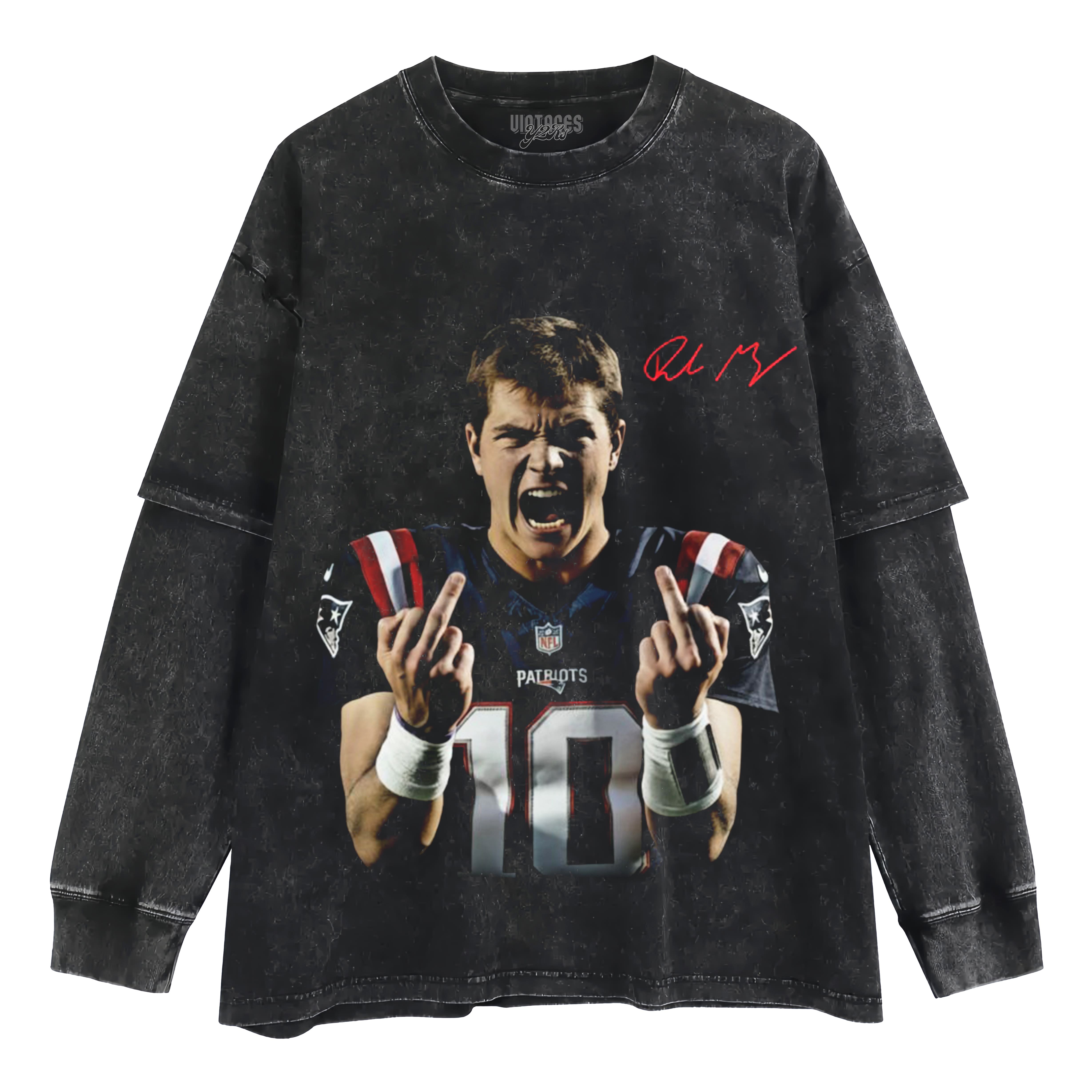 DRAKE MAYE MIDDLE FINGER VINTAGE LAYERED LONG SLEEVE