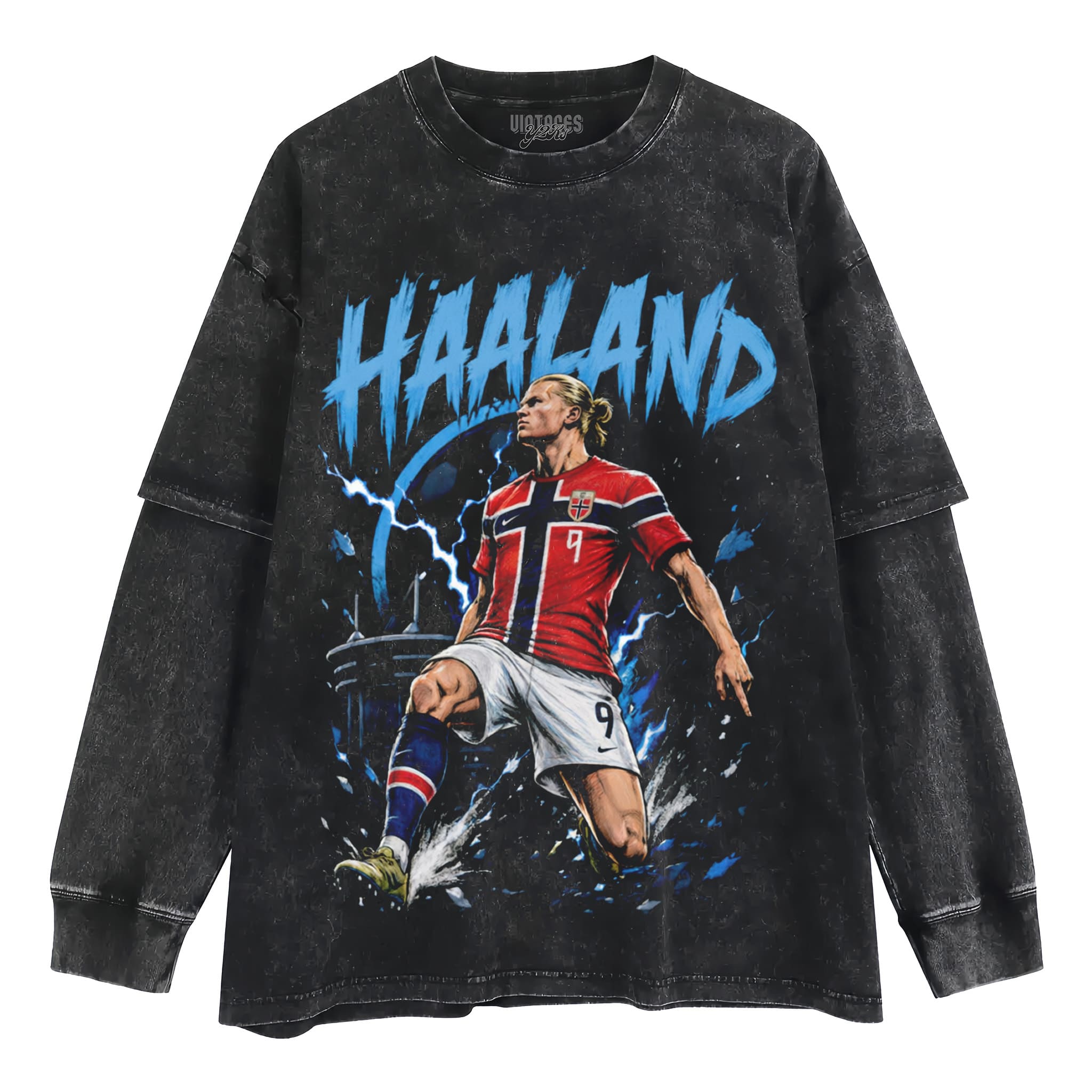 ERLING HAALAND - BORN TO SCORE TANK TOP & TEE & LONG SLEEVE & LAYERED LS & HOODIE