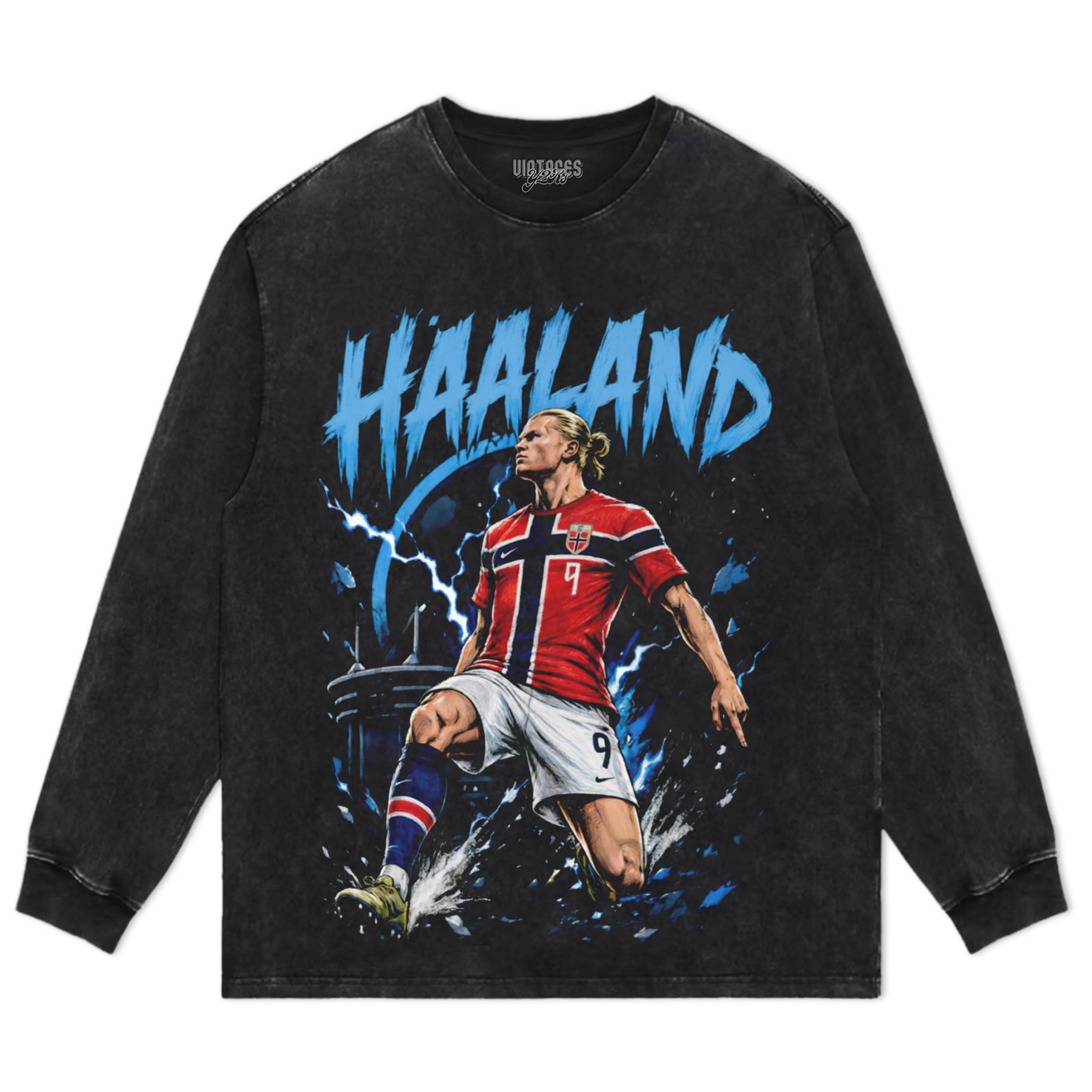 ERLING HAALAND - BORN TO SCORE TANK TOP & TEE & LONG SLEEVE & LAYERED LS & HOODIE