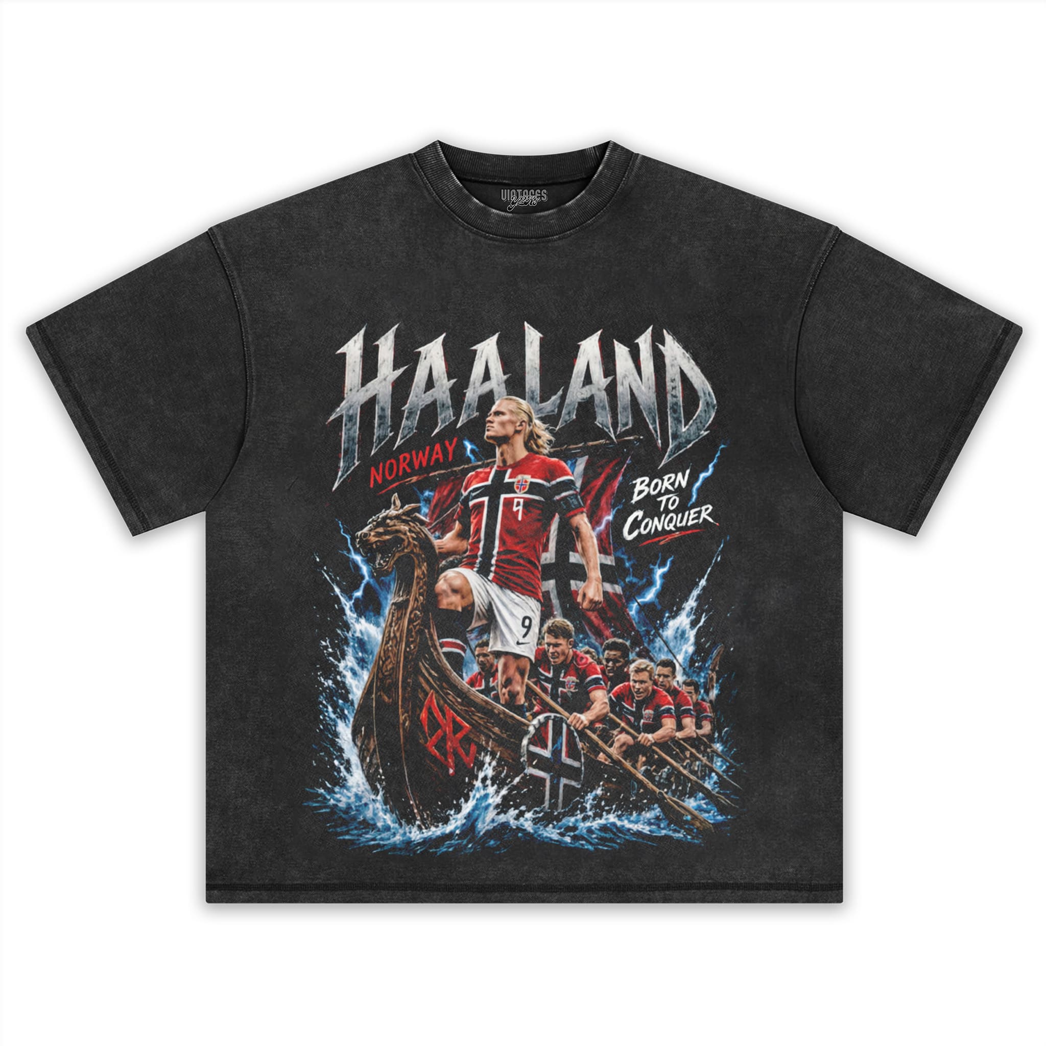 ERLING HAALAND  - NORWAY VIKING BORN TO CONQUER TANK TOP & TEE & LONG SLEEVE & LAYERED LS & HOODIE