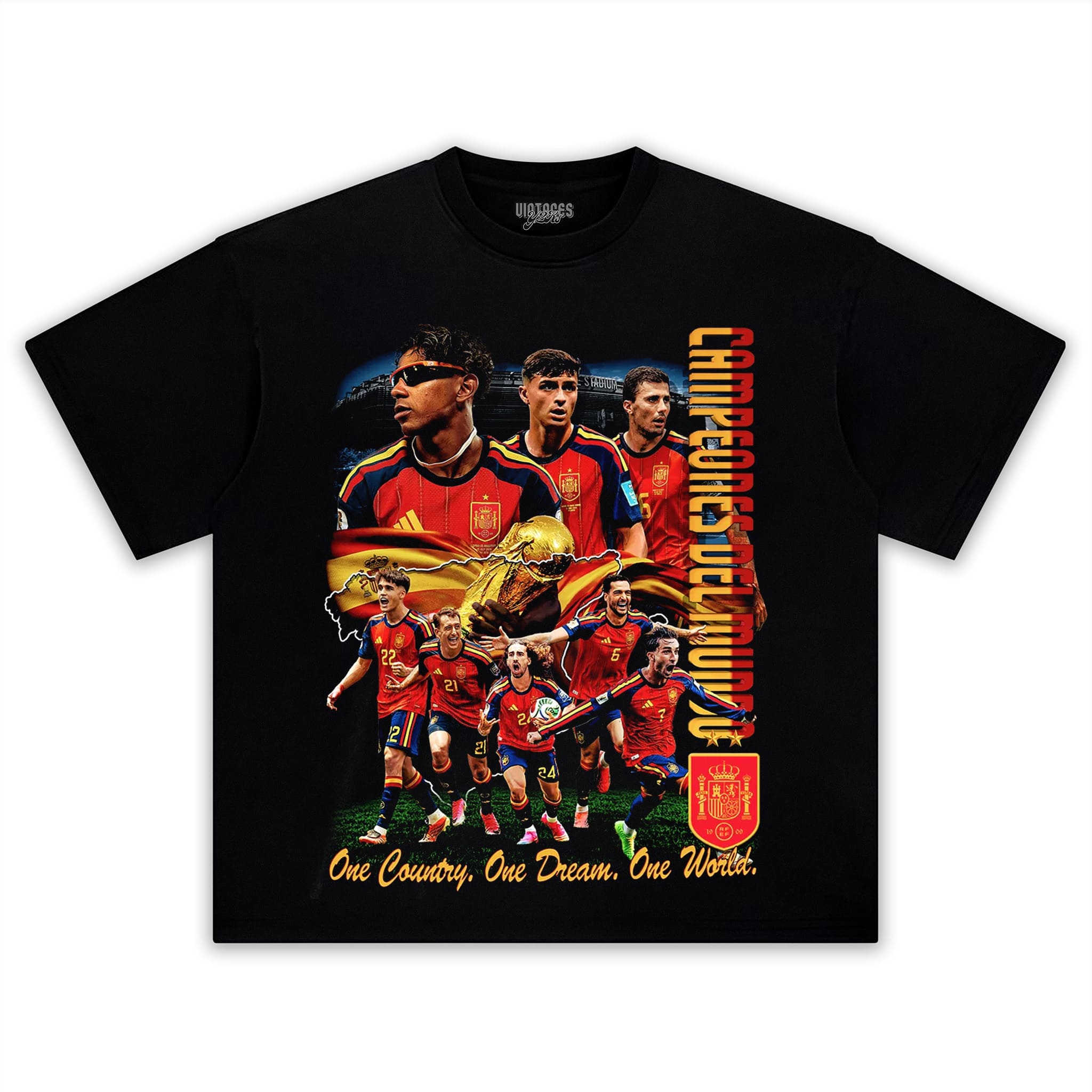 ESPAÑA WORLD CHAMPIONS WASHED BLACK TANK TOP & TEE & LONG SLEEVE & LAYERED LS & HOODIE