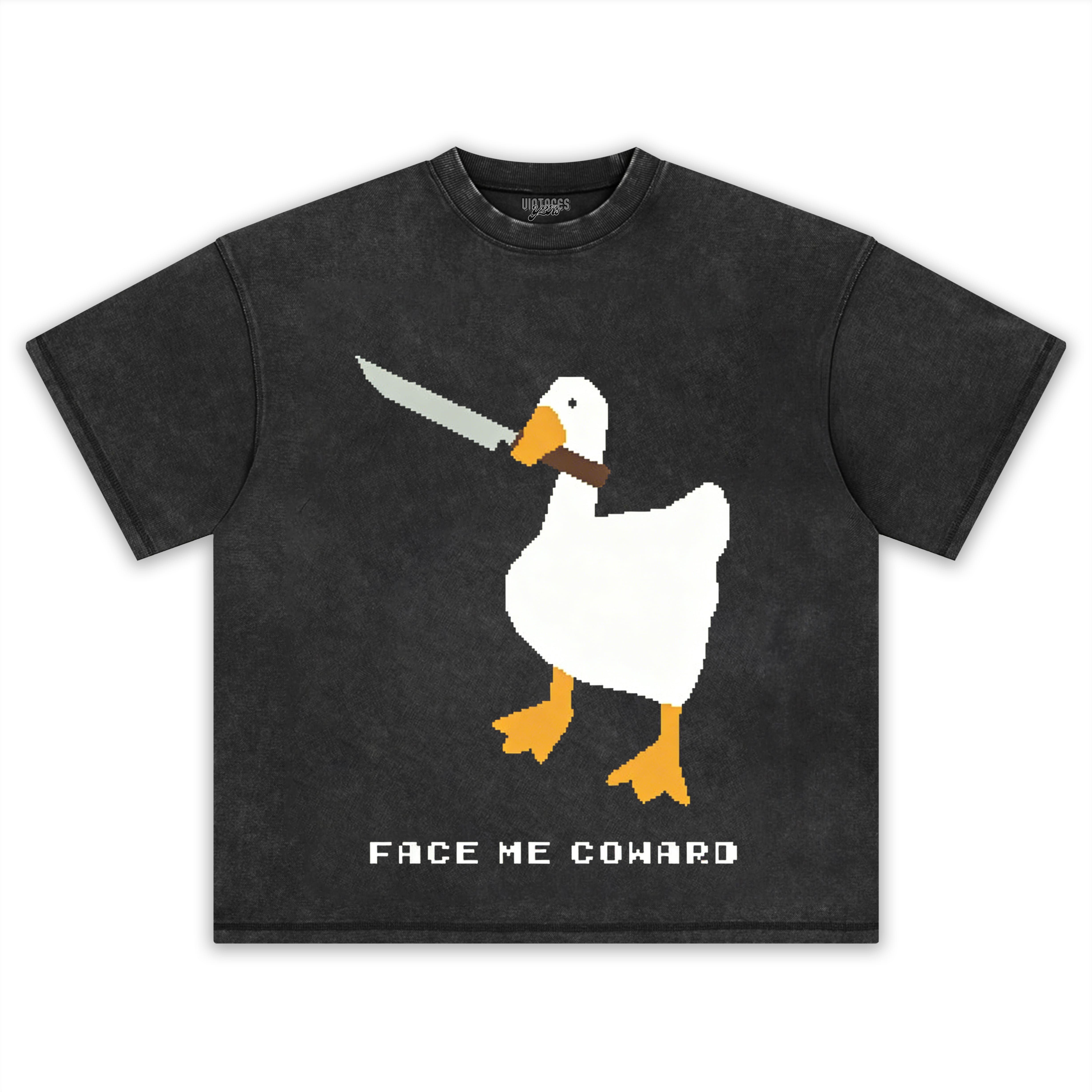 FACE ME COWARD GOOSE MEME TEE & LS & HOODIE