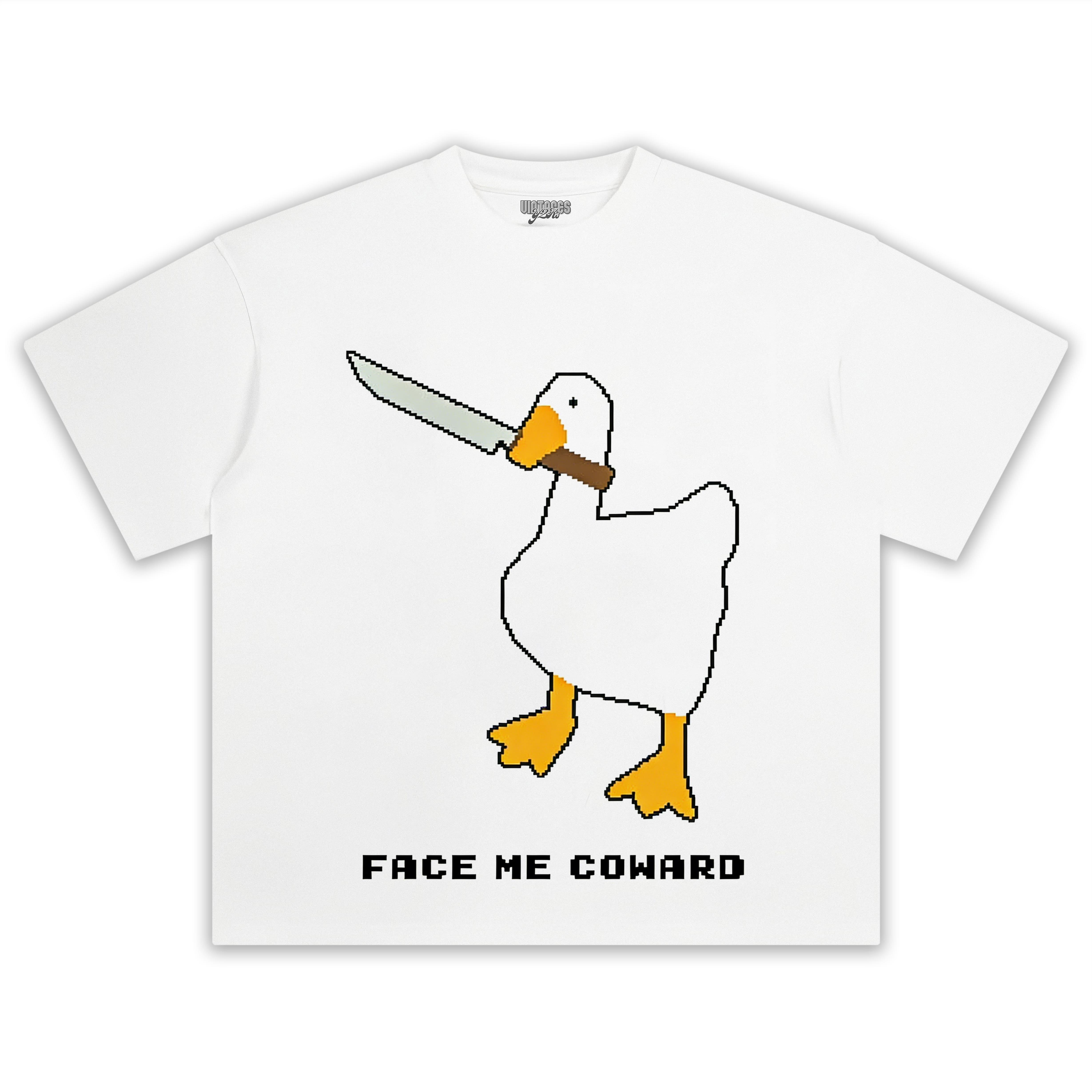 FACE ME COWARD GOOSE MEME TEE & LS & HOODIE