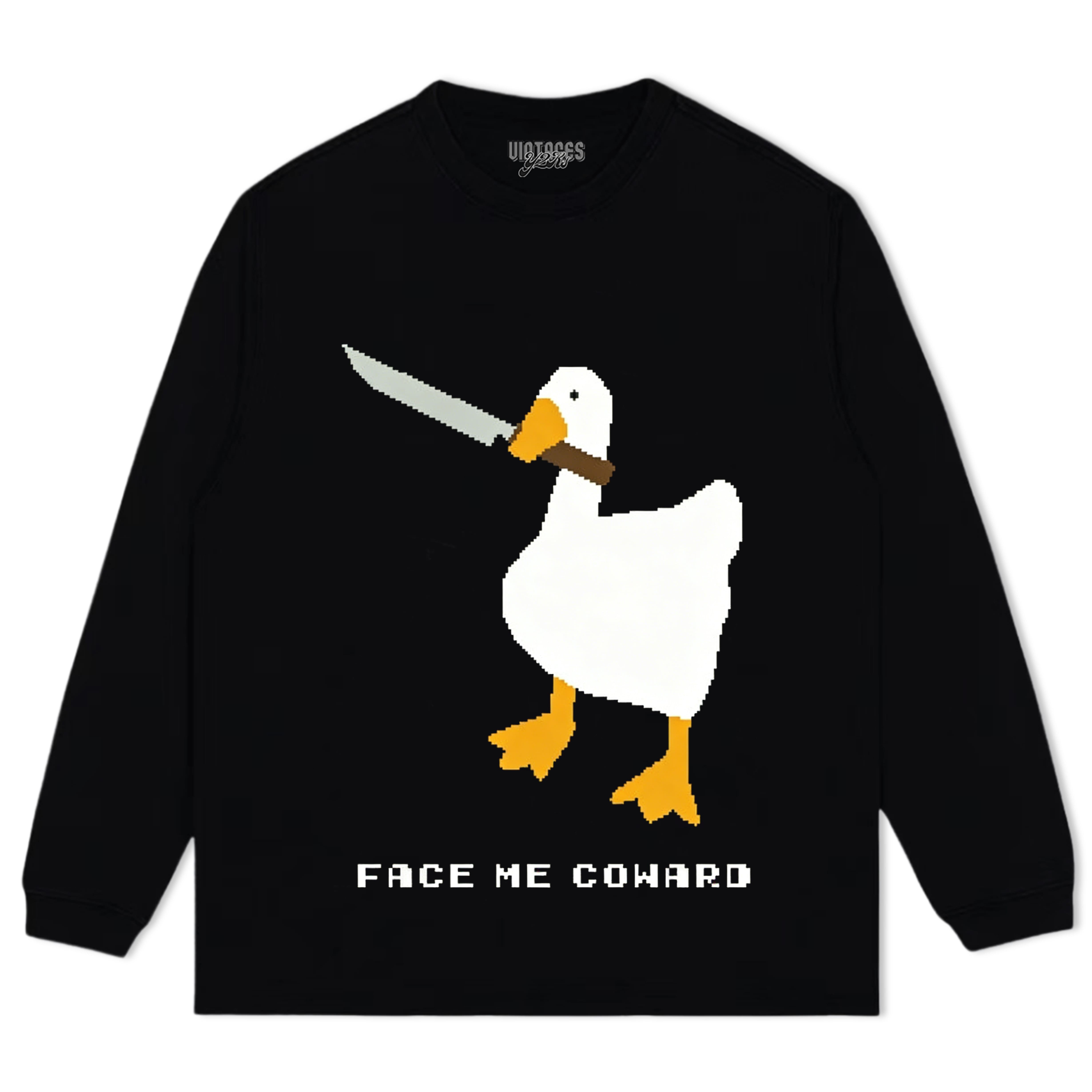 FACE ME COWARD GOOSE MEME TEE & LS & HOODIE
