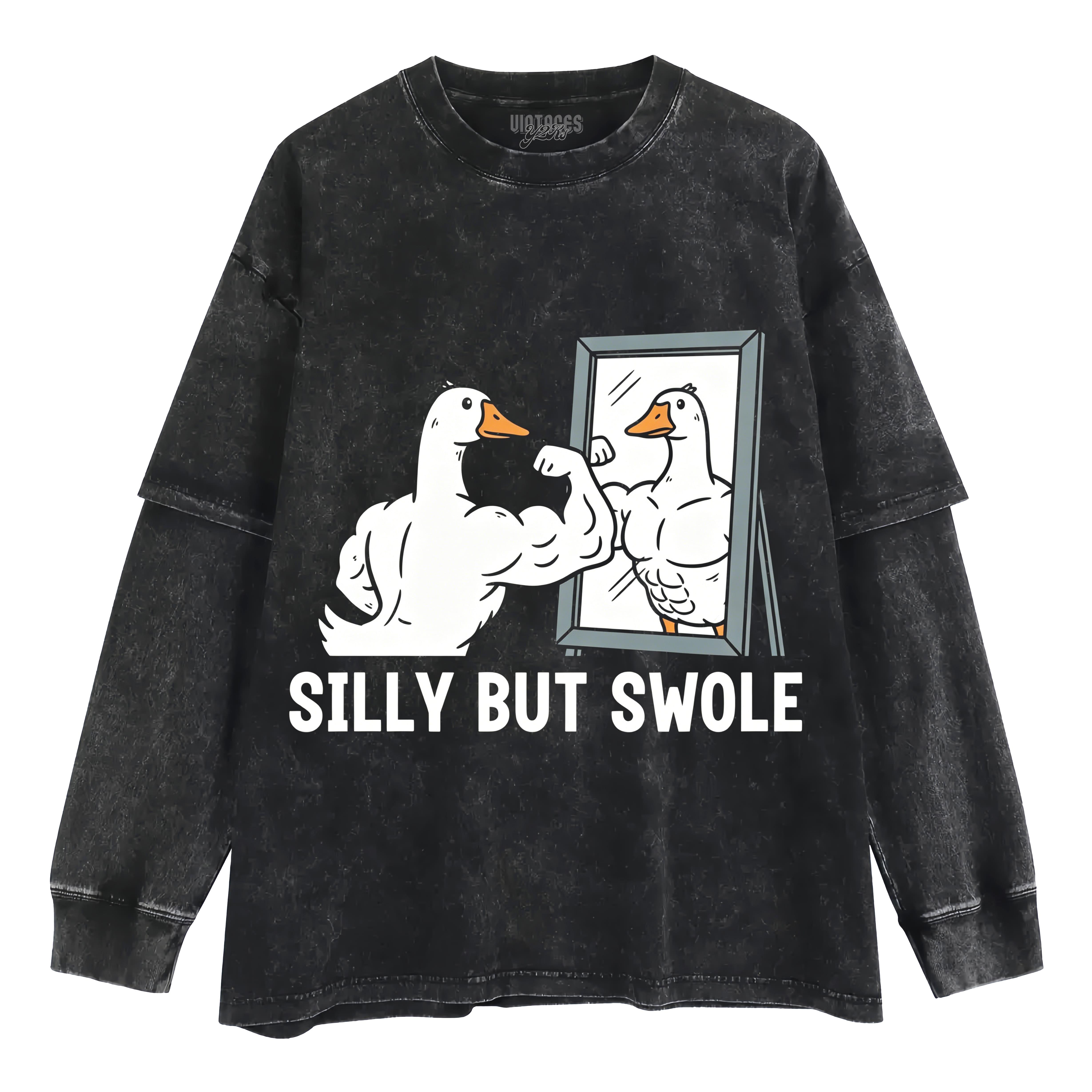 FUNNY SILLY BUT SWOLE GYM GOOSE TANK TOP & TEE & LONG SLEEVE & LAYERED LS & HOODIE