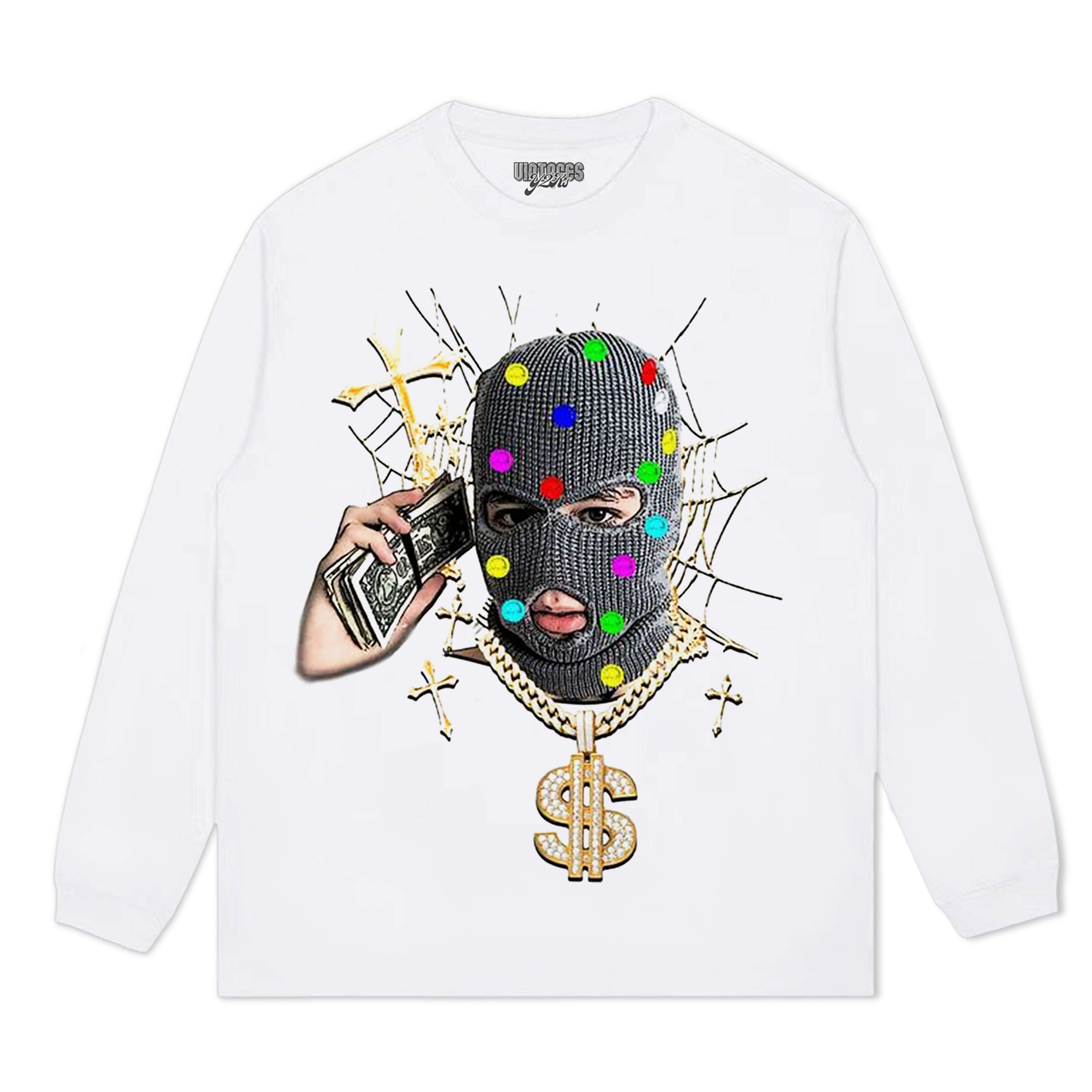 GOLD NECKLACE DIAMOND PORTRAIT TEE & LS