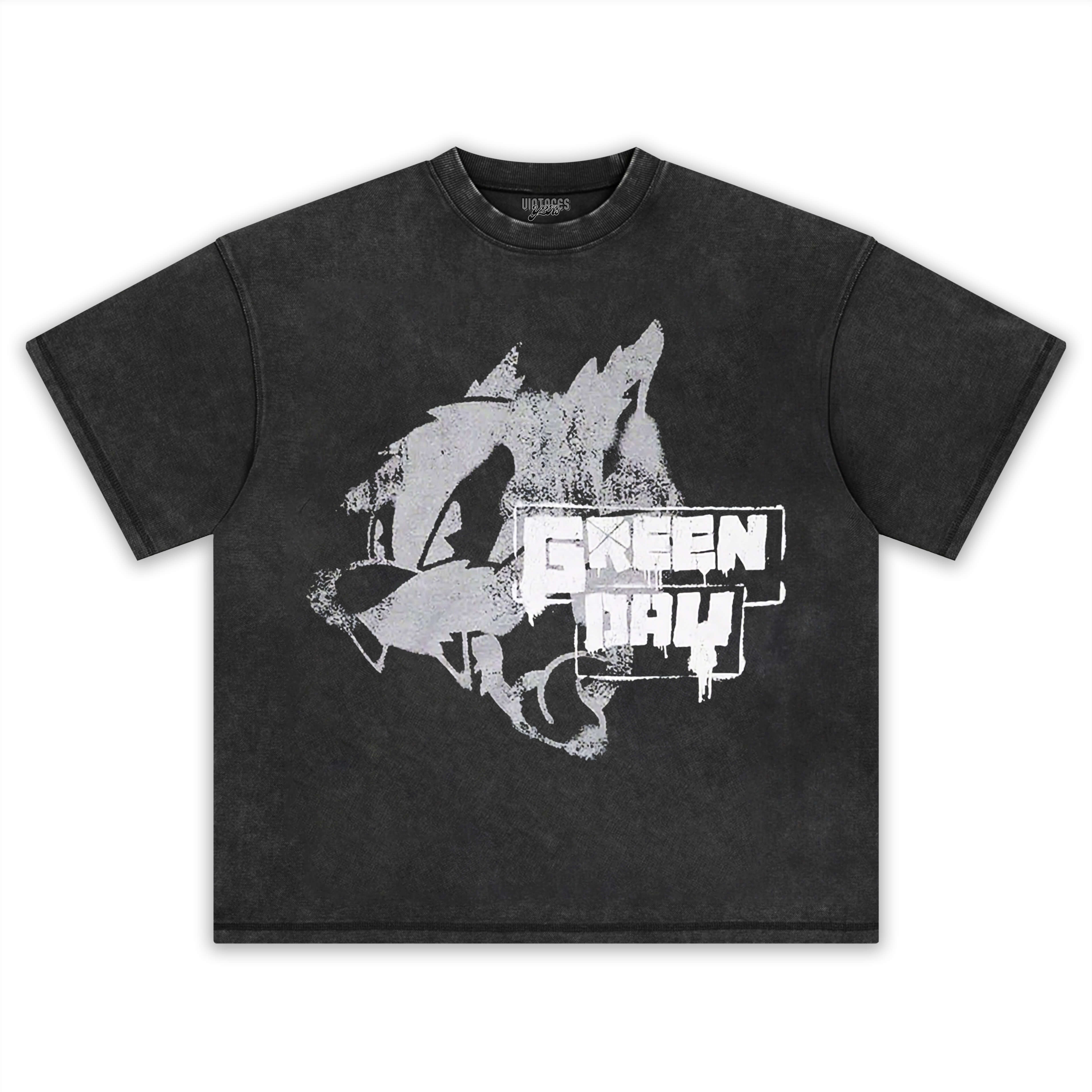 GREEN DAY HISSING CAT GRAFFITI TEE