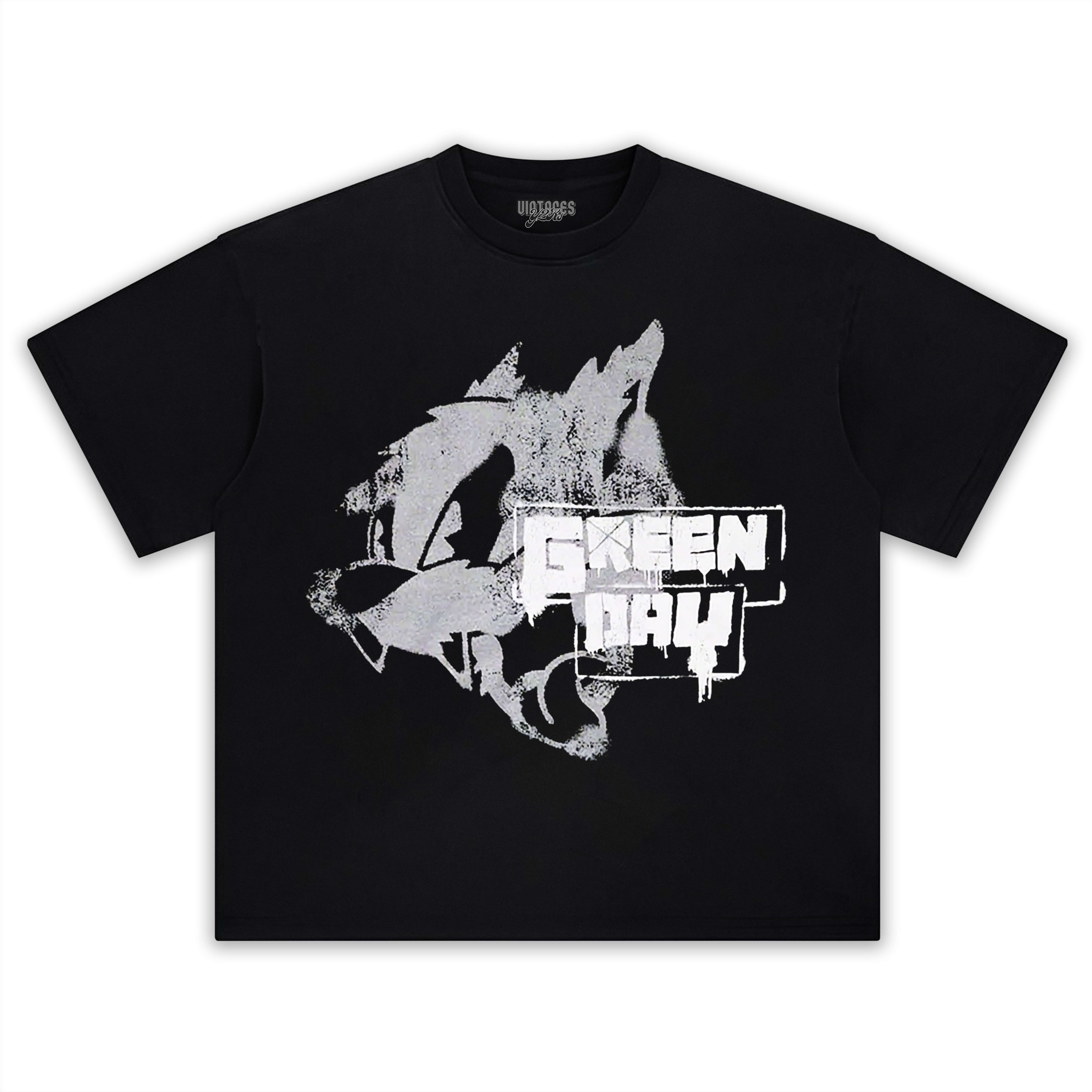 GREEN DAY HISSING CAT GRAFFITI TEE