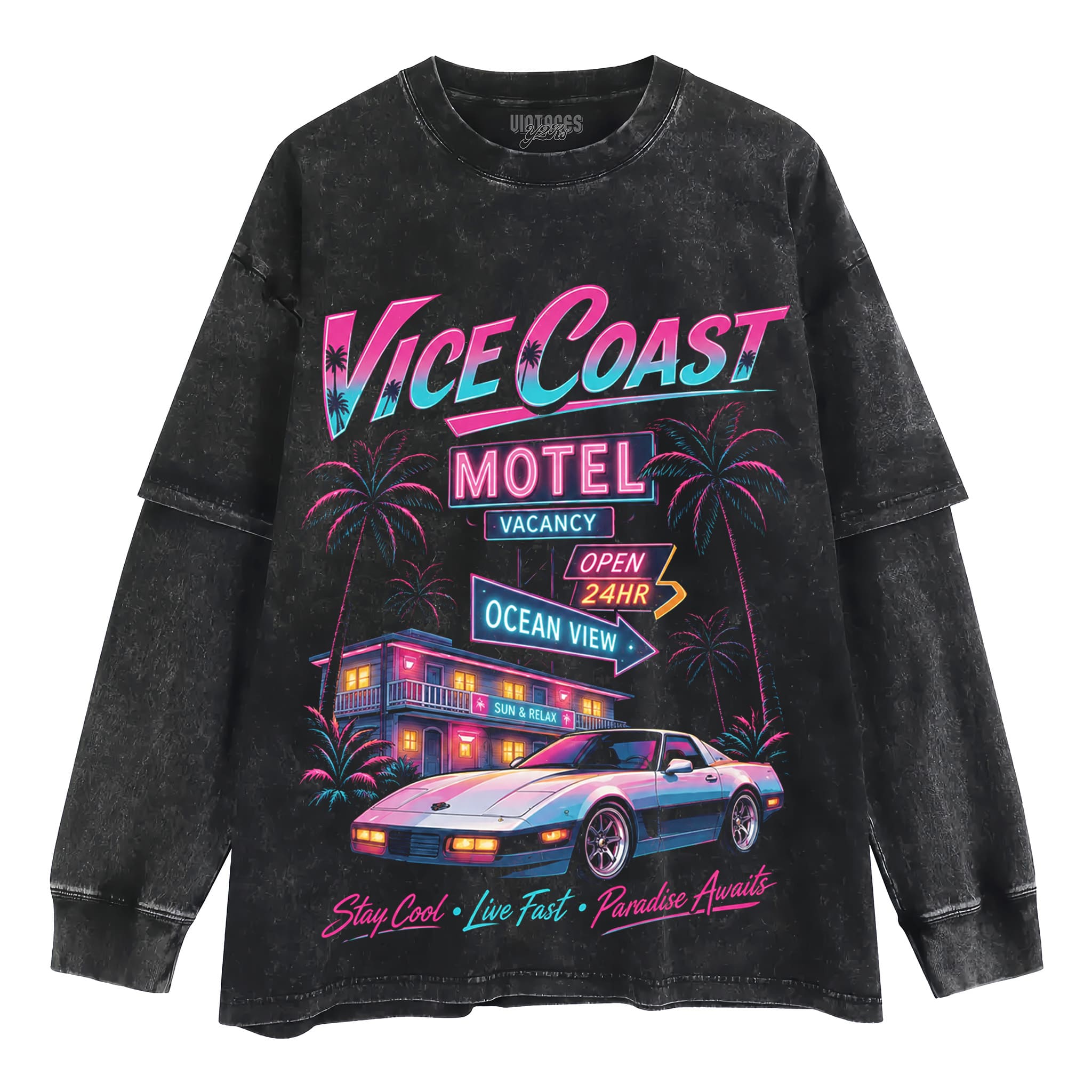 GTA INSPIRED VICE COAST TANK TOP & TEE & LONG SLEEVE & LAYERED LS & HOODIE
