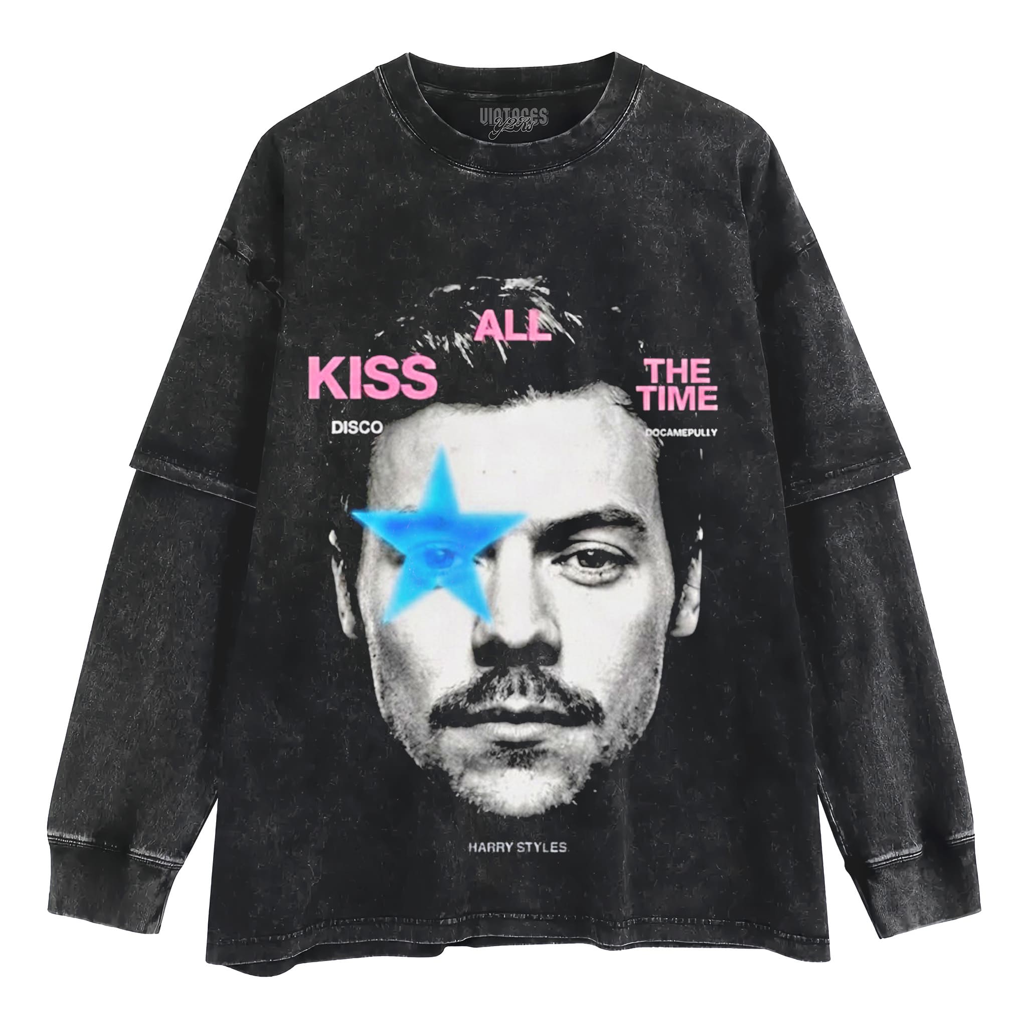 HARRY-STYLES STAR EYE KISS ALL THE TIME TOGETHER TOUR VINTAGE TANK TOP & TEE & LONG SLEEVE & LAYERED LS & HOODIE