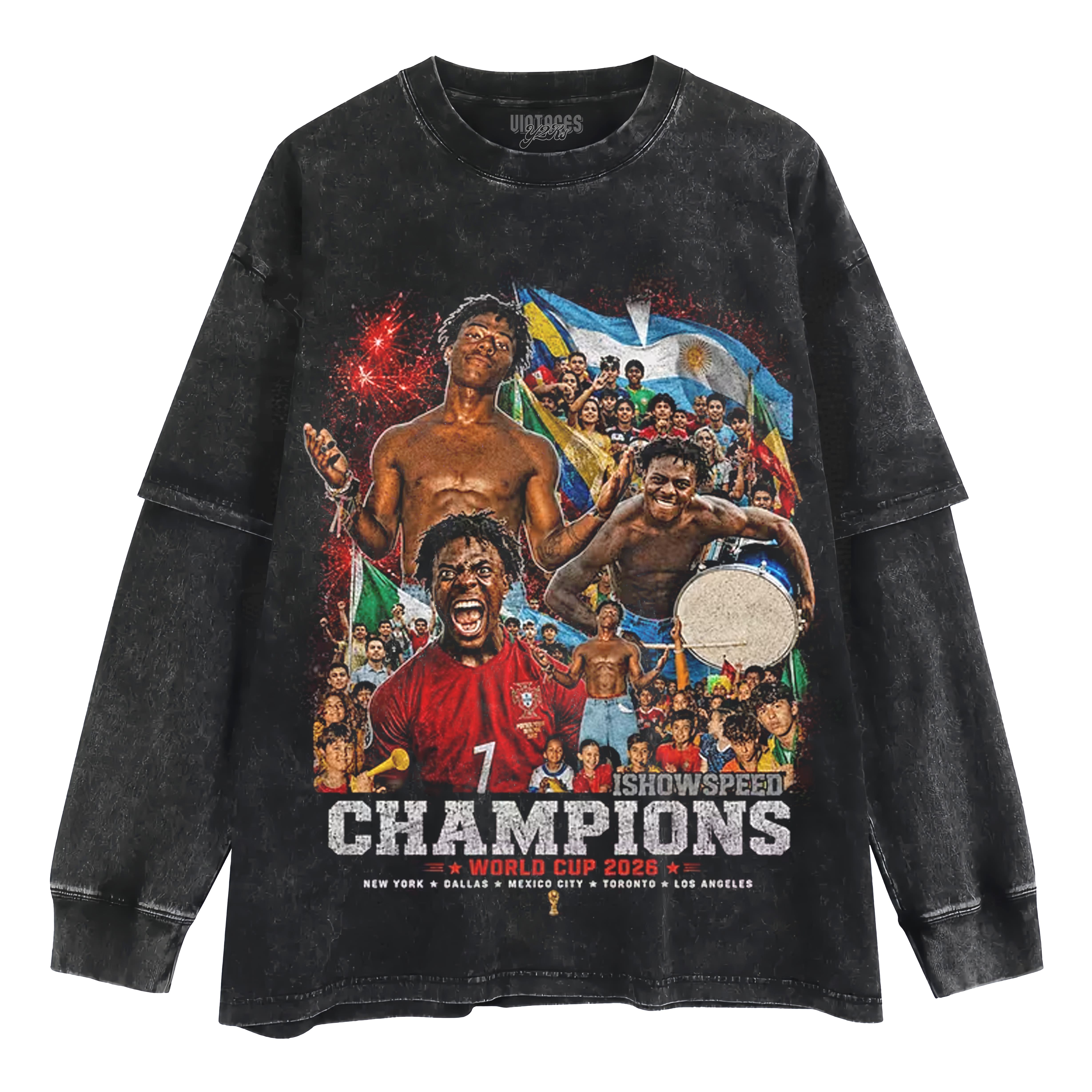 ISHOWSPEED WORLD CUP 2026 CHAMPIONS TANK TOP & TEE & LONG SLEEVE & LAYERED LS & HOODIE