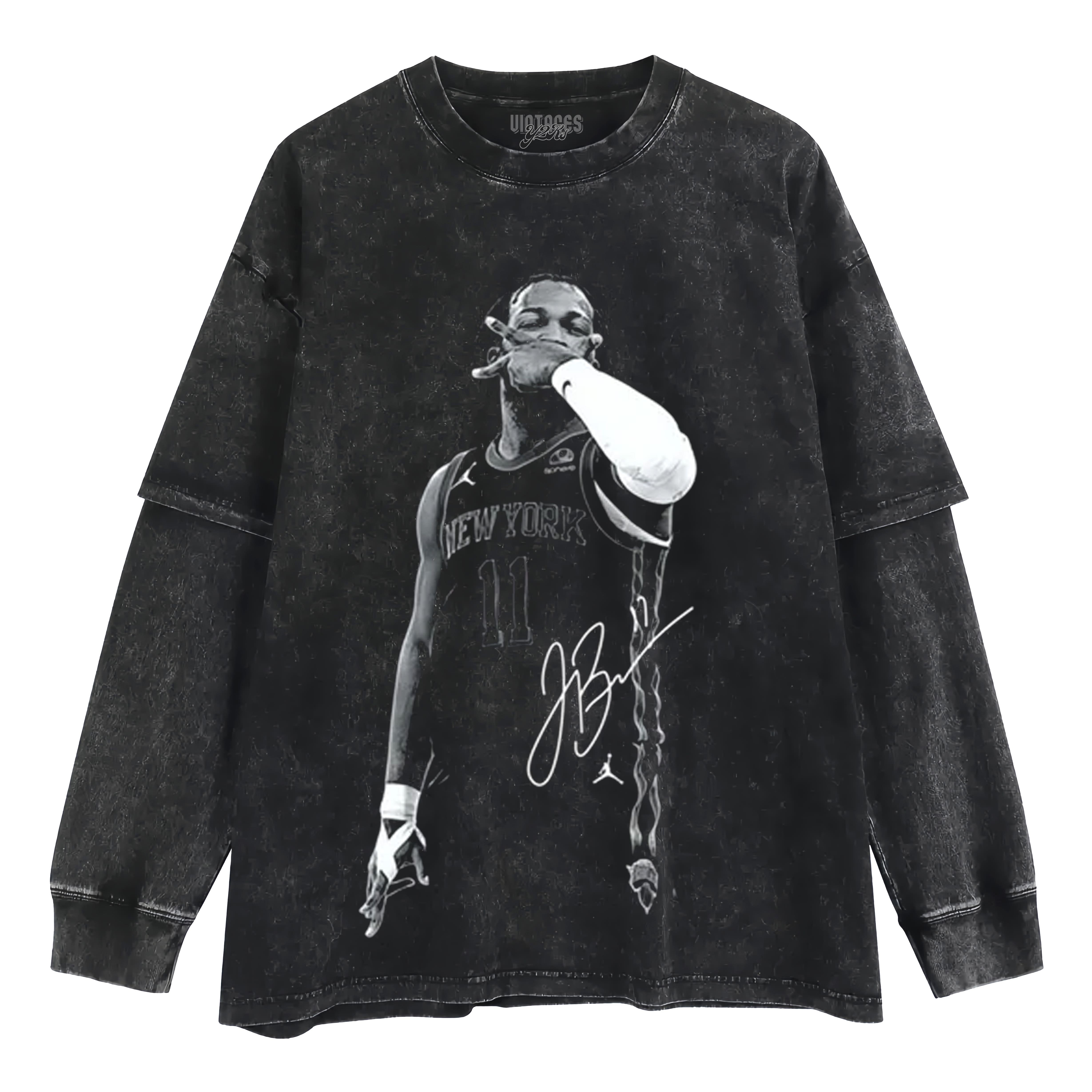 JALEN BRUNSON VINTAGE STYLE LAYERED LONG SLEEVE