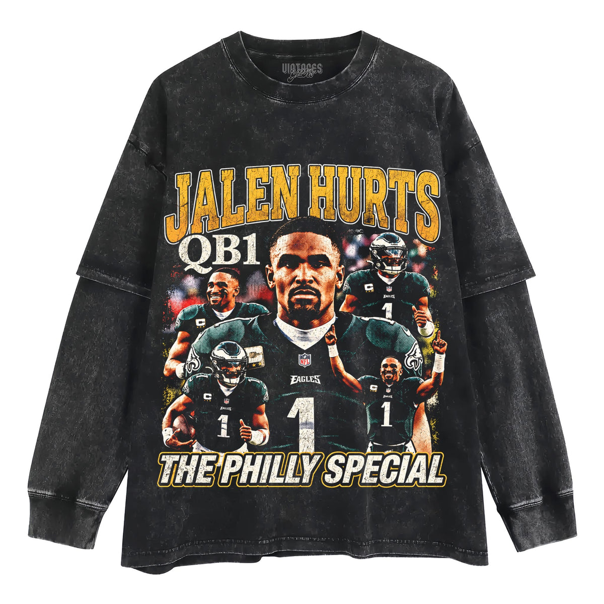 JALEN HURTS 2026 V2 VINTAGE TANK TOP & TEE & LONG SLEEVE & LAYERED LS & HOODIE