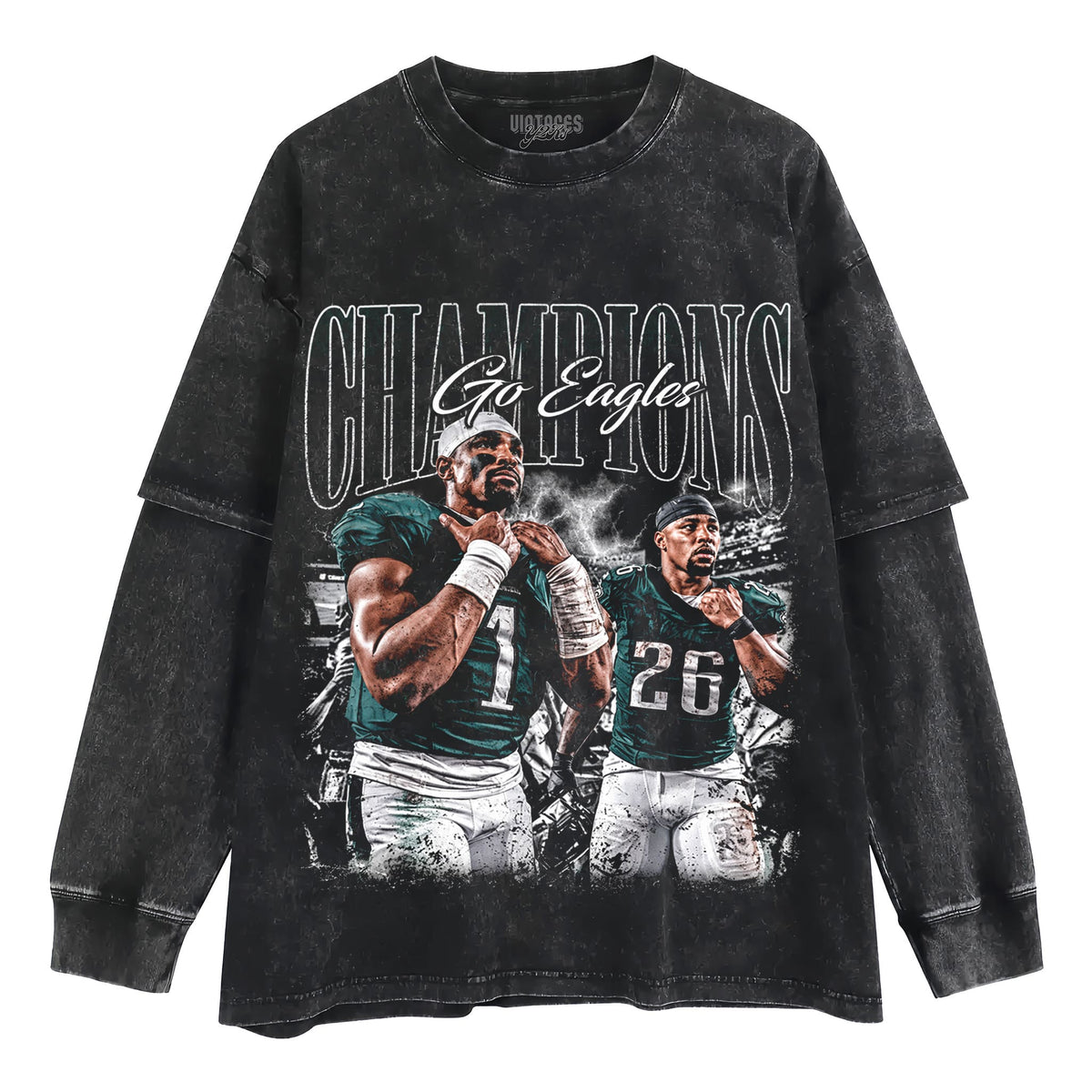 JALEN HURTS & SAQUON BARKLEY VINTAGE TANK TOP & TEE & LONG SLEEVE & LAYERED LS & HOODIE