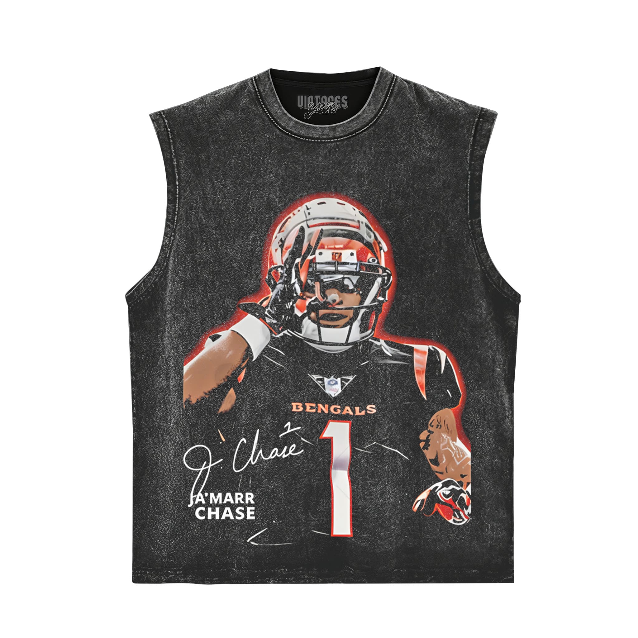 JA’MARR CHASE - CINCINNATI FOOTBALL VINTAGE TANK TOP & TEE & LONG SLEEVE & LAYERED LS & HOODIE