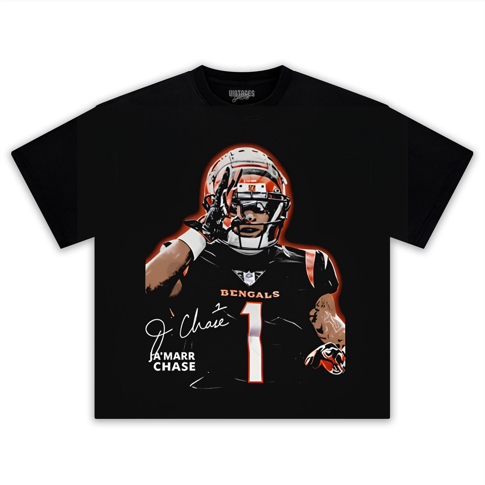 JA’MARR CHASE - CINCINNATI FOOTBALL VINTAGE TANK TOP & TEE & LONG SLEEVE & LAYERED LS & HOODIE
