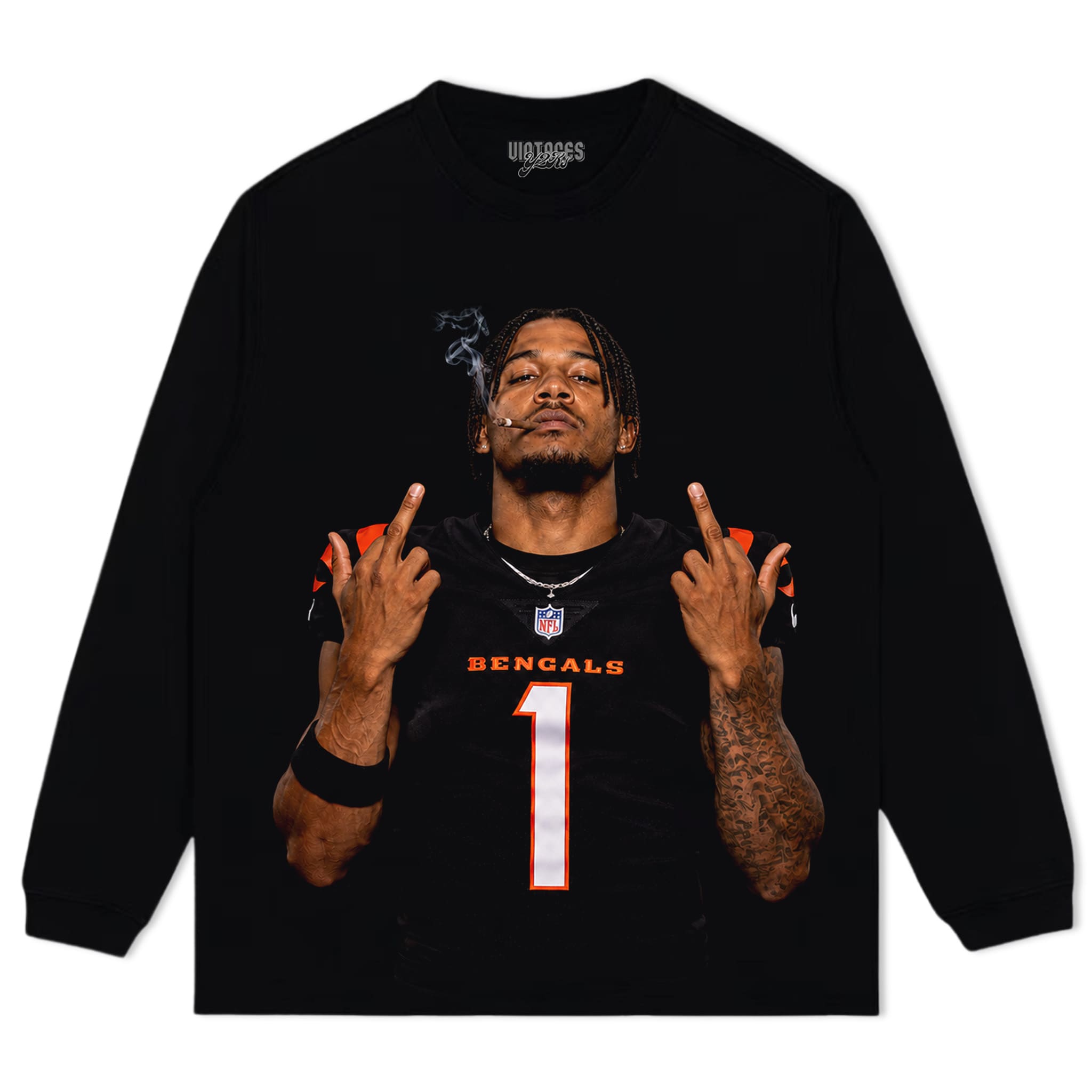 JA’MARR CHASE MIDDLE FINGER TANK TOP & TEE & LONG SLEEVE & LAYERED LS & HOODIE