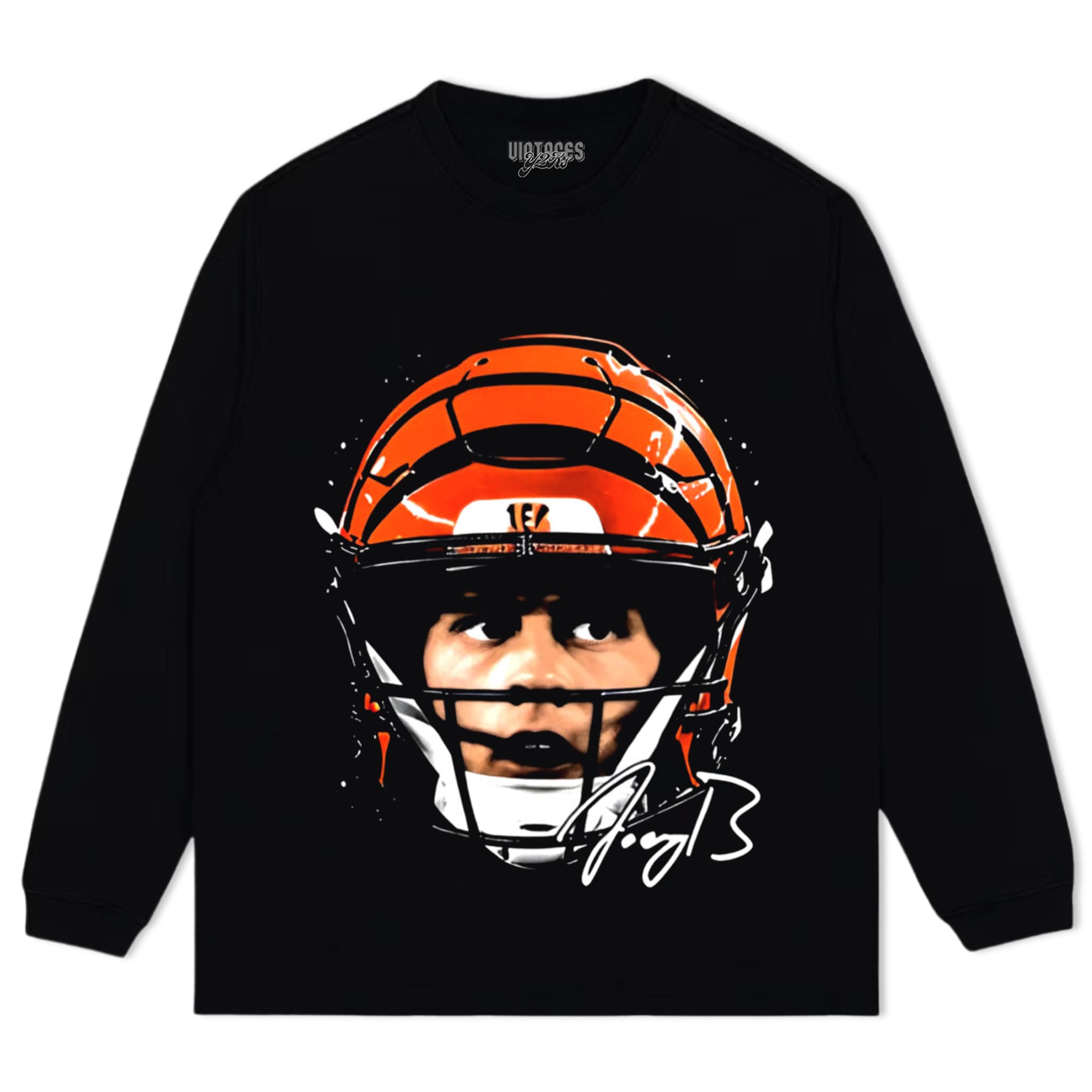 JOE BURROW CINCINNATI HELMET TANK TOP & TEE & LONG SLEEVE & LAYERED LS & HOODIE