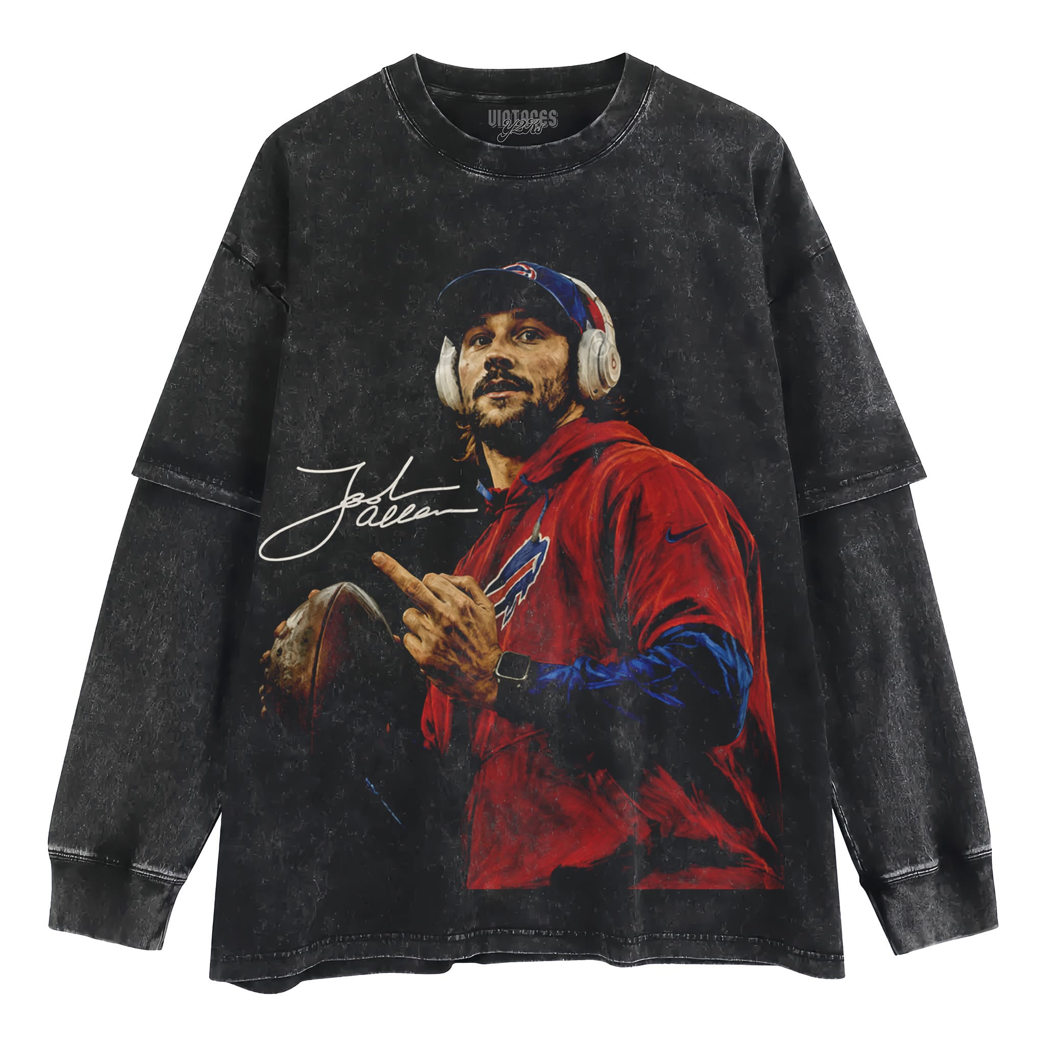 JOSH ALLEN REAL MVP BW WHITE 89S TANK TOP & TEE & LONG SLEEVE & LAYERED LS & HOODIE