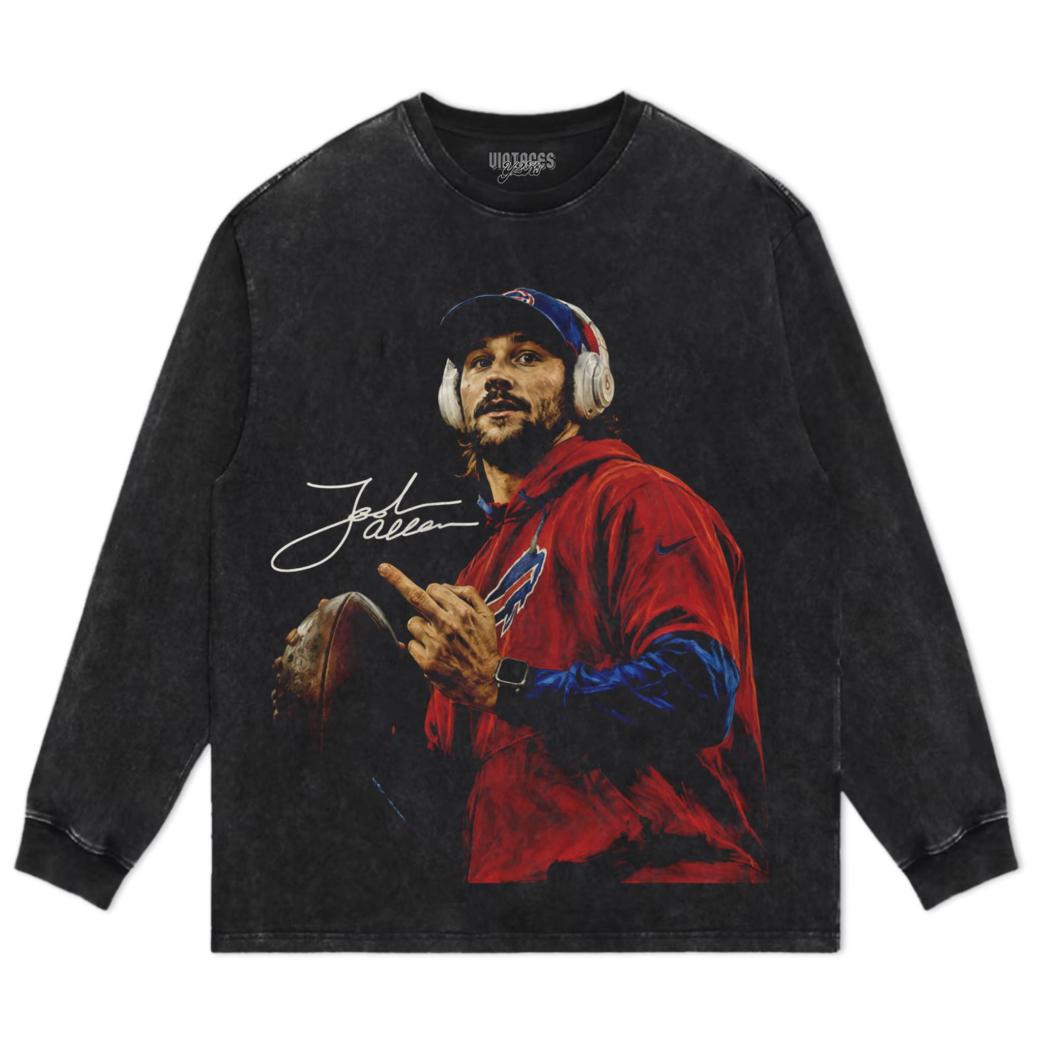 JOSH ALLEN REAL MVP BW WHITE 89S TANK TOP & TEE & LONG SLEEVE & LAYERED LS & HOODIE