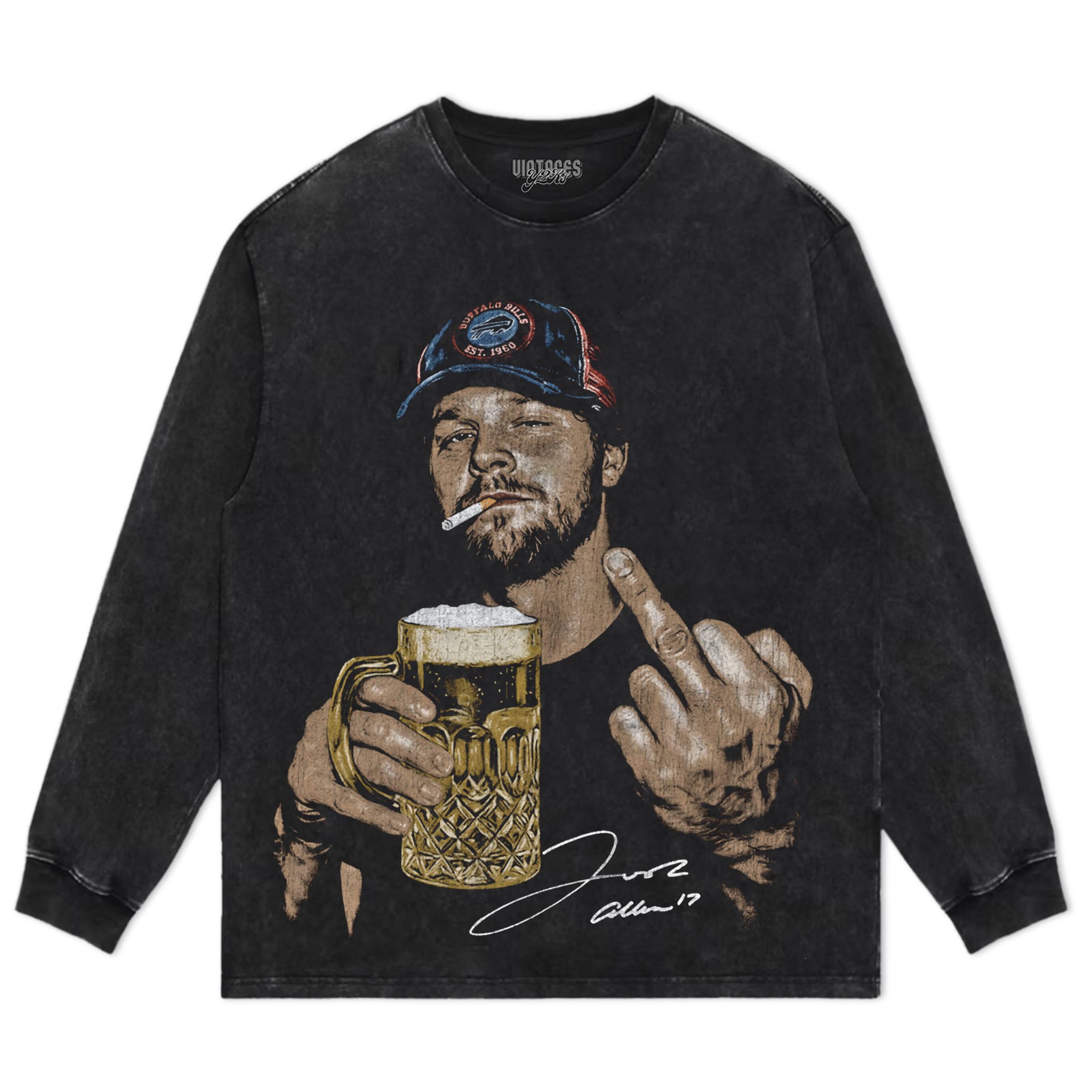 JOSH ALLEN VINTAGE SMOKER TANK TOP & TEE & LONG SLEEVE & LAYERED LS & HOODIE