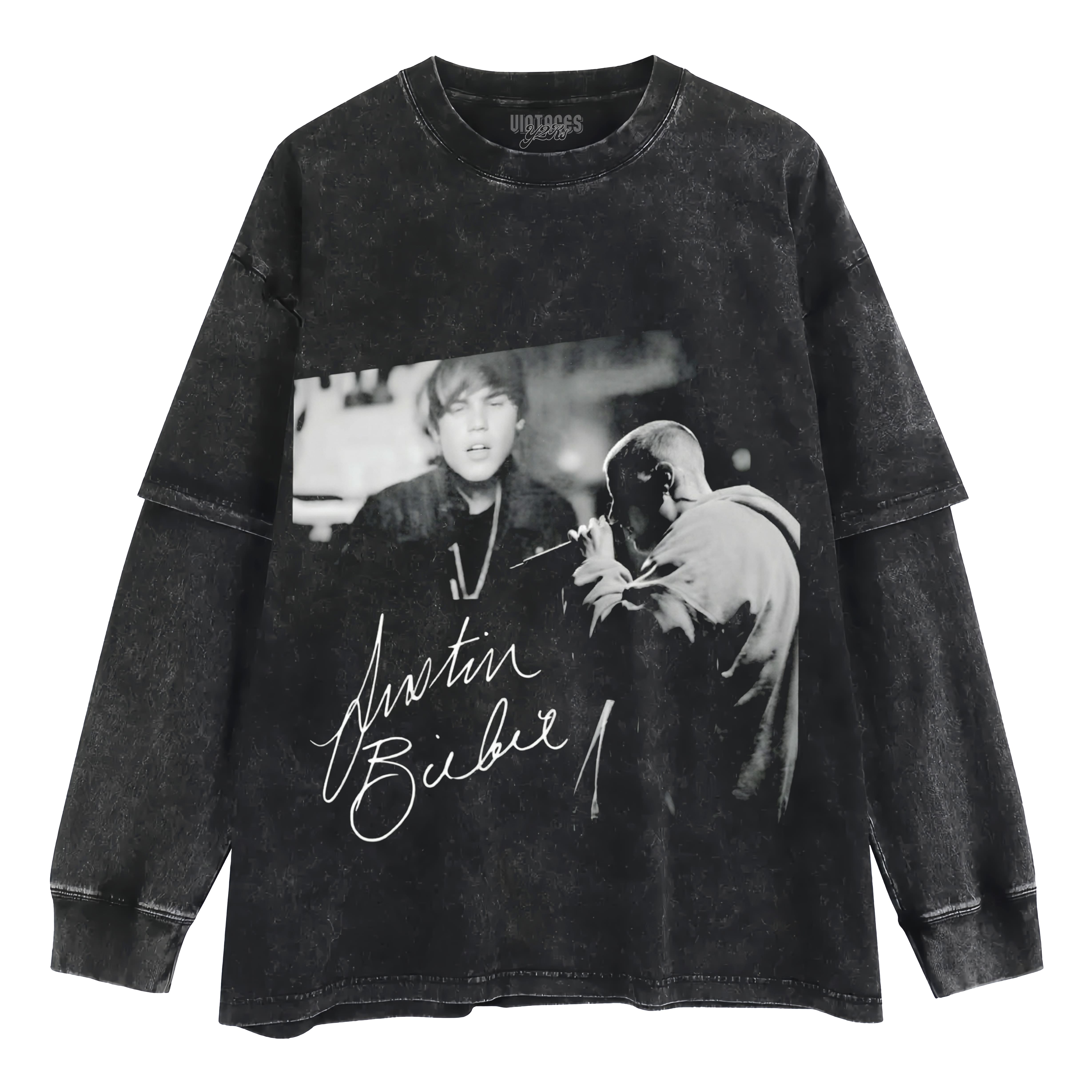 JUSTIN BIEBER VINTAGE CONCERT COLLAGE TANK TOP & TEE & LONG SLEEVE & LAYERED LS & HOODIE