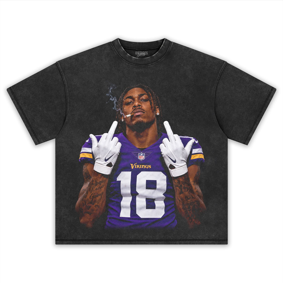 JUSTIN JEFFERSON - MIDDLE FINGER V2 TANK TOP & TEE & LONG SLEEVE & LAYERED LS & HOODIE