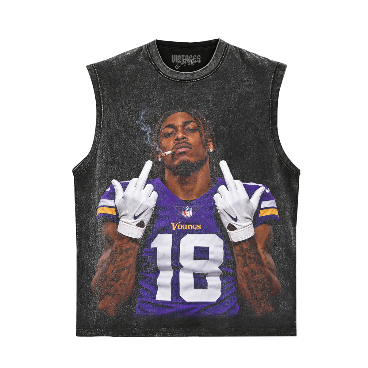 JUSTIN JEFFERSON - MIDDLE FINGER V2 TANK TOP & TEE & LONG SLEEVE & LAYERED LS & HOODIE