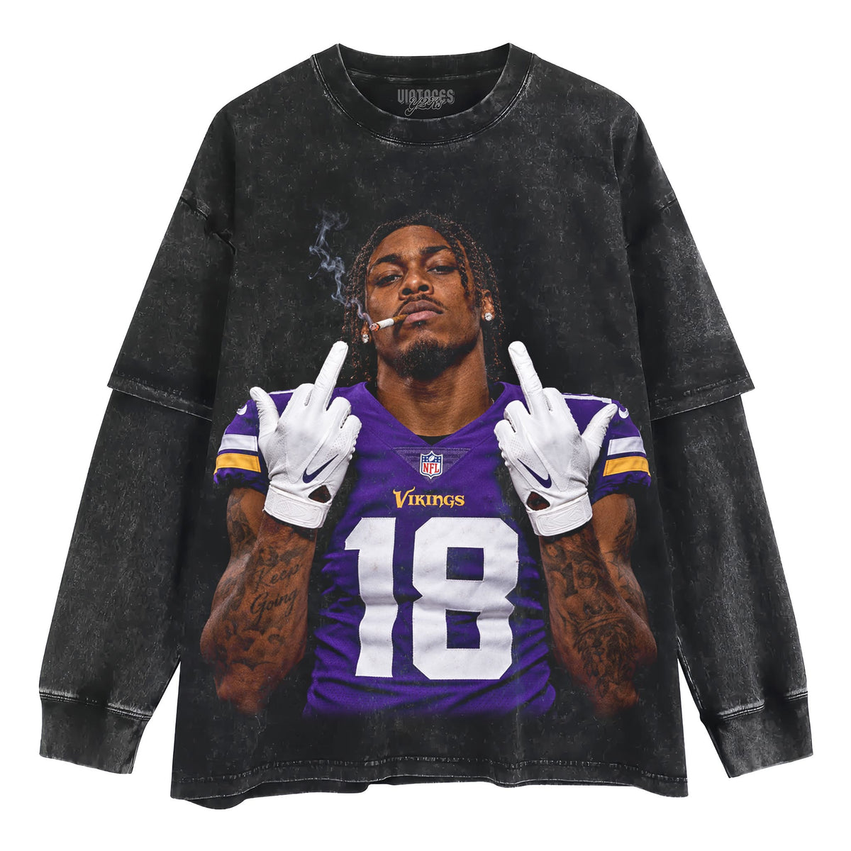 JUSTIN JEFFERSON - MIDDLE FINGER V2 TANK TOP & TEE & LONG SLEEVE & LAYERED LS & HOODIE