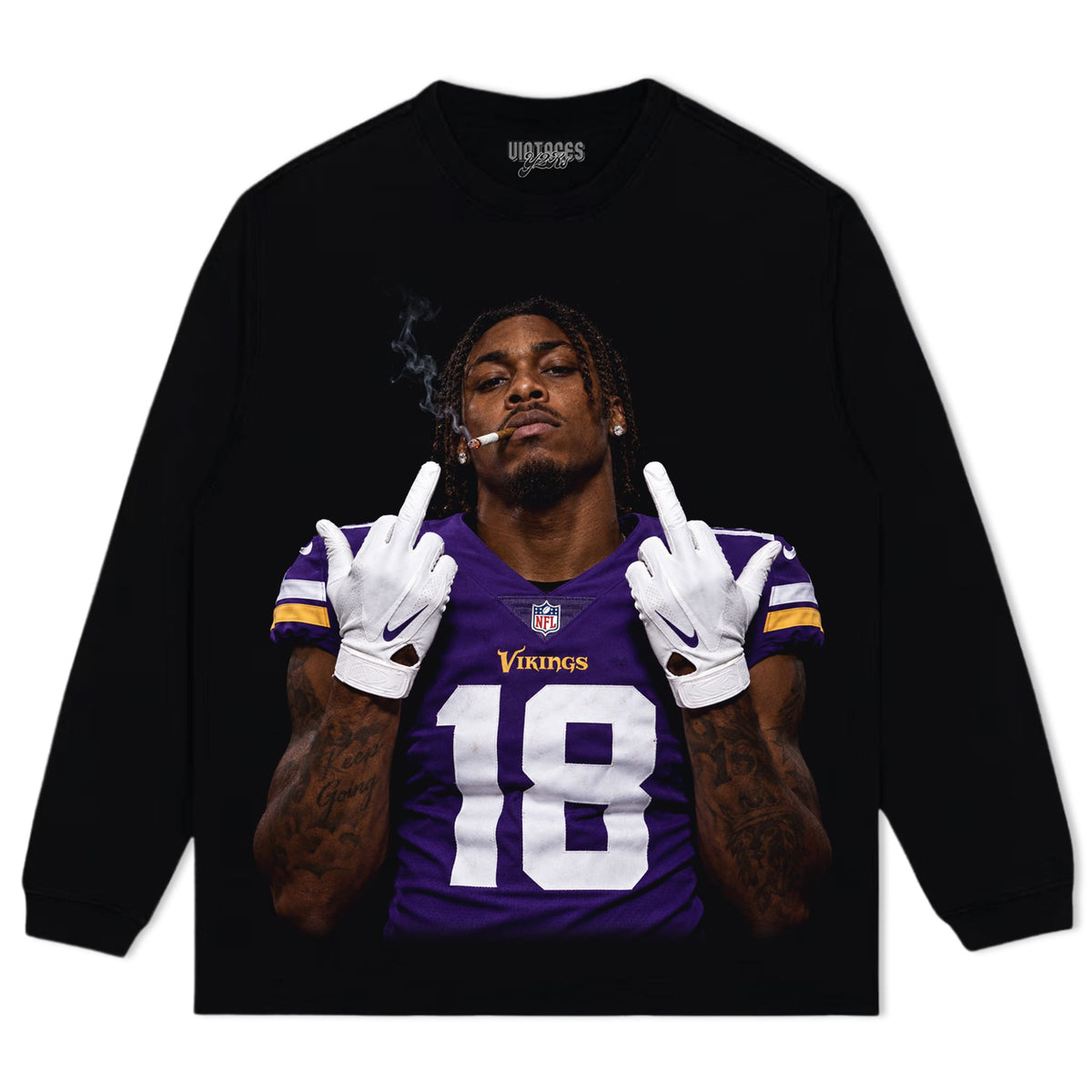 JUSTIN JEFFERSON - MIDDLE FINGER V2 TANK TOP & TEE & LONG SLEEVE & LAYERED LS & HOODIE