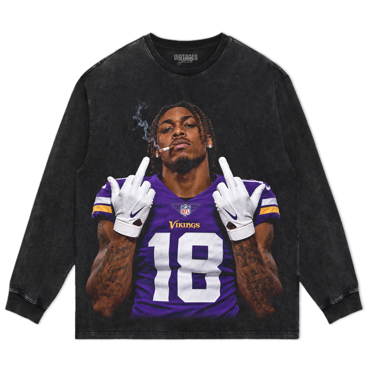 JUSTIN JEFFERSON - MIDDLE FINGER V2 TANK TOP & TEE & LONG SLEEVE & LAYERED LS & HOODIE