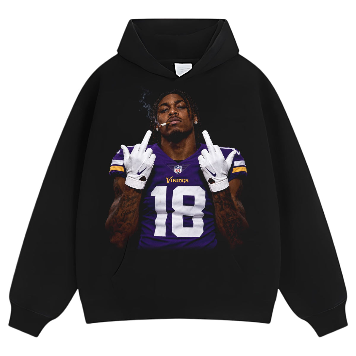 JUSTIN JEFFERSON - MIDDLE FINGER V2 TANK TOP & TEE & LONG SLEEVE & LAYERED LS & HOODIE