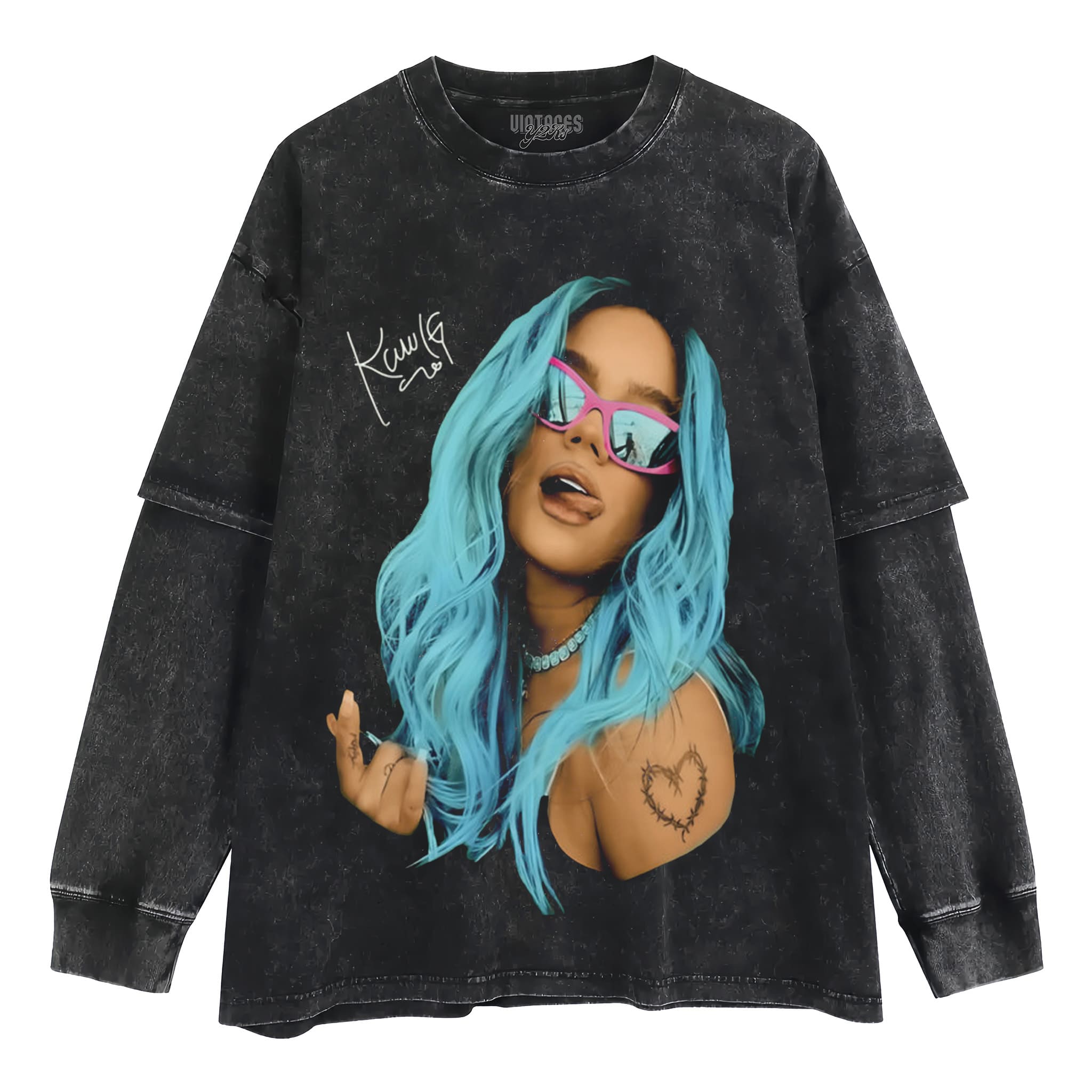 KAROL G LATIN MUSIC VINTAGE TANK TOP & TEE & LONG SLEEVE & LAYERED LS & HOODIE