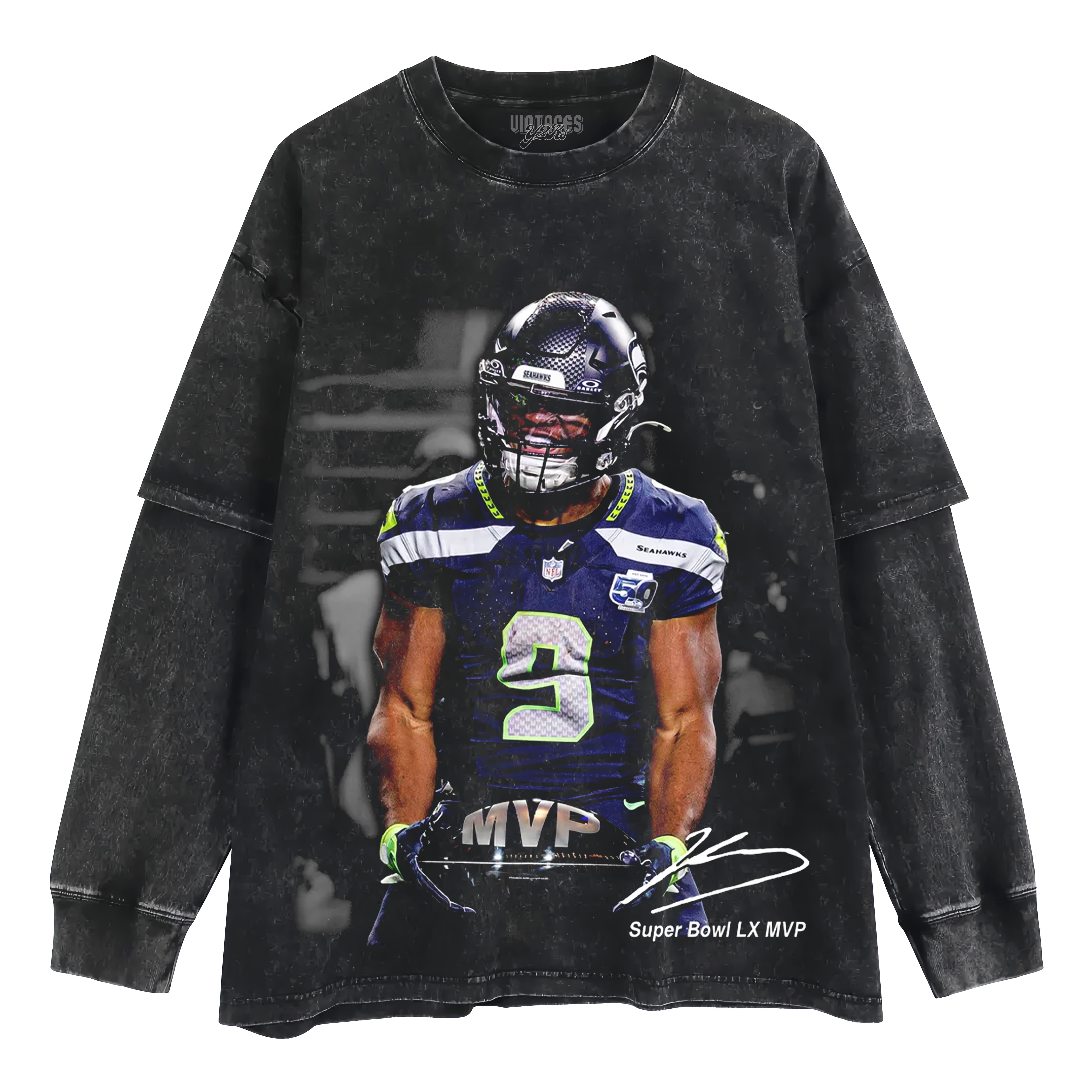 KENNETH WALKER III & SUPER BOWL LX MVP LAYERED LONG SLEEVE