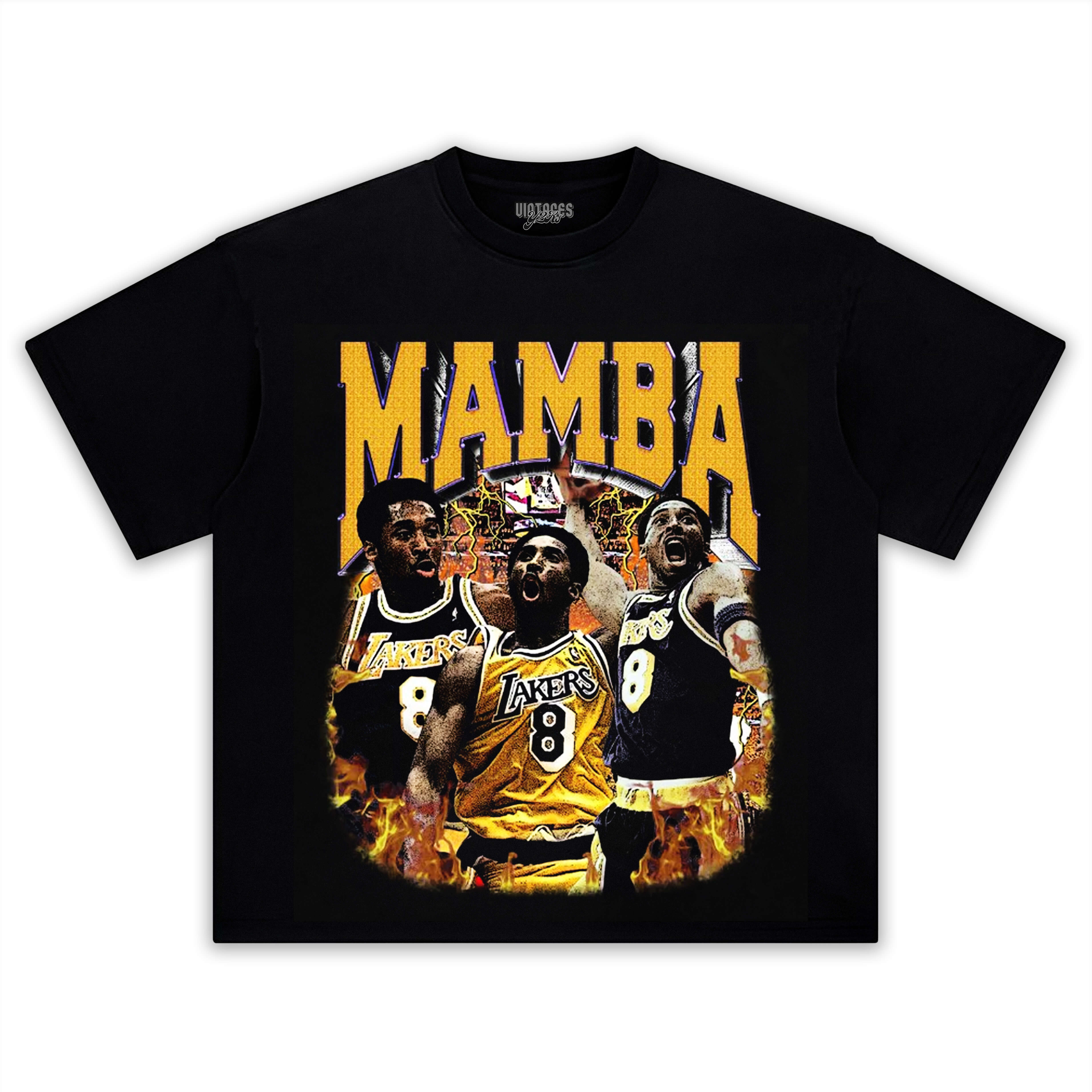 KOBE BRYANT MAMBA LOS ANGELS LAKERS VINTAGE TEE & LS & HOODIE