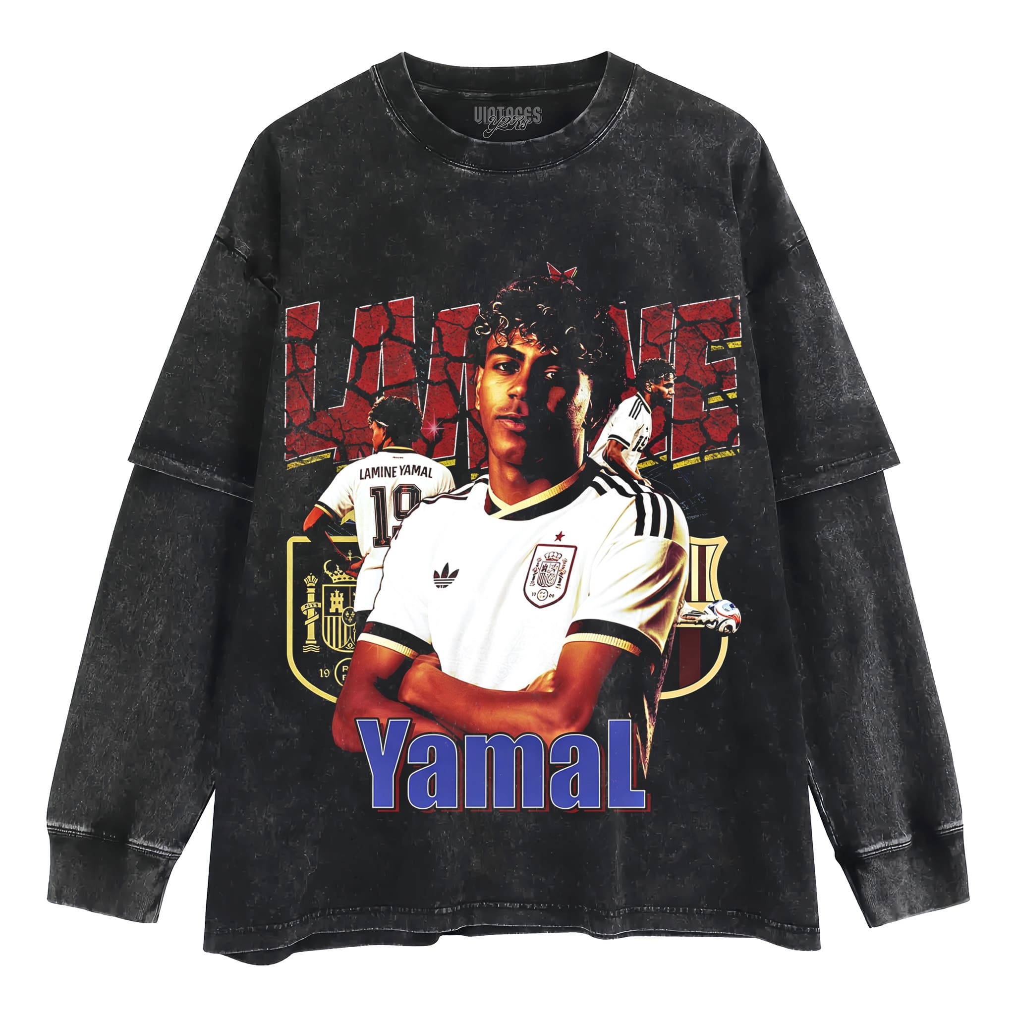 LAMINE YAMAL 2026 VINTAGE V4 TANK TOP & TEE & LONG SLEEVE & LAYERED LS & HOODIE