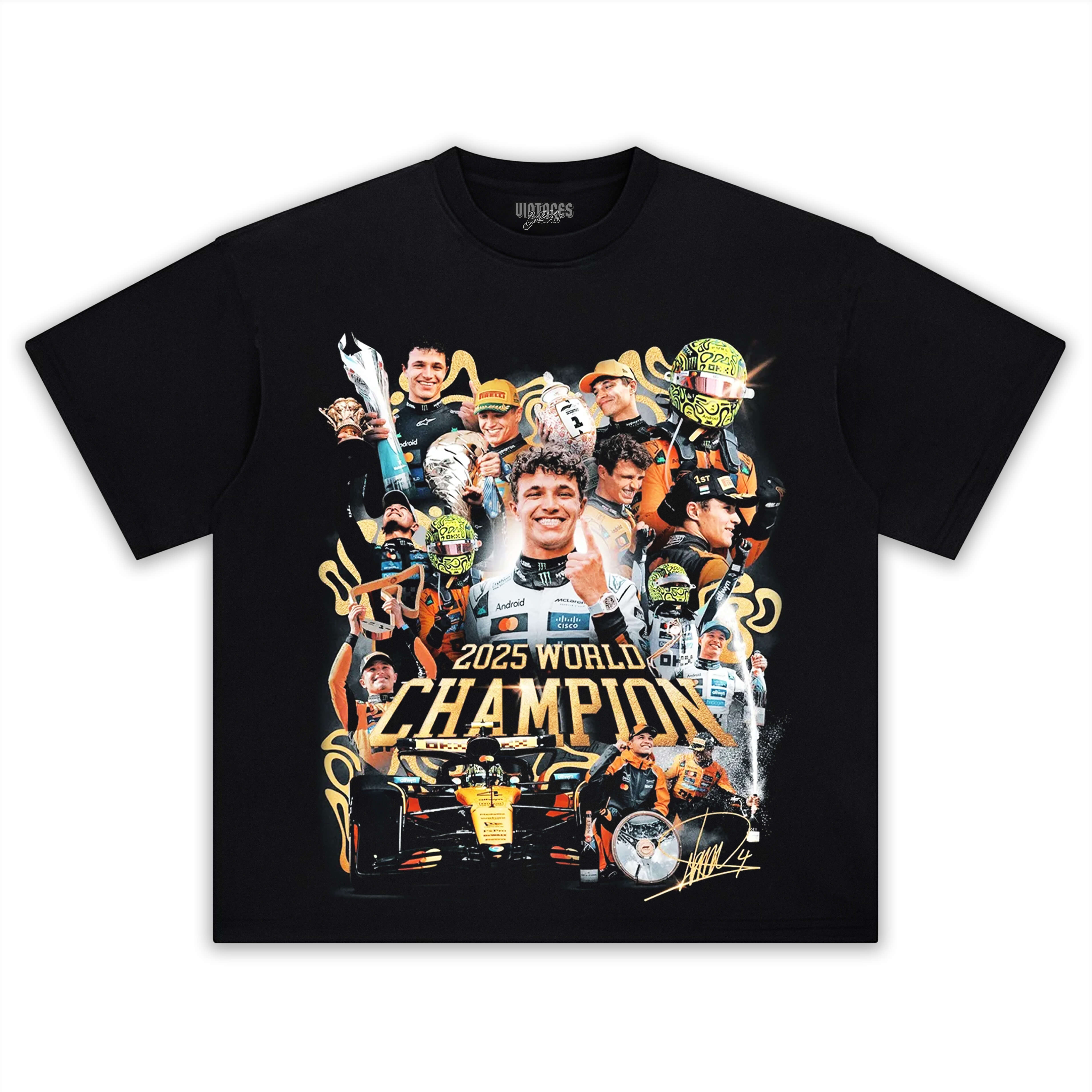 LANDO NORRIS 2025 WORLD CHAMPION V2 TEE & LS & HOODIE