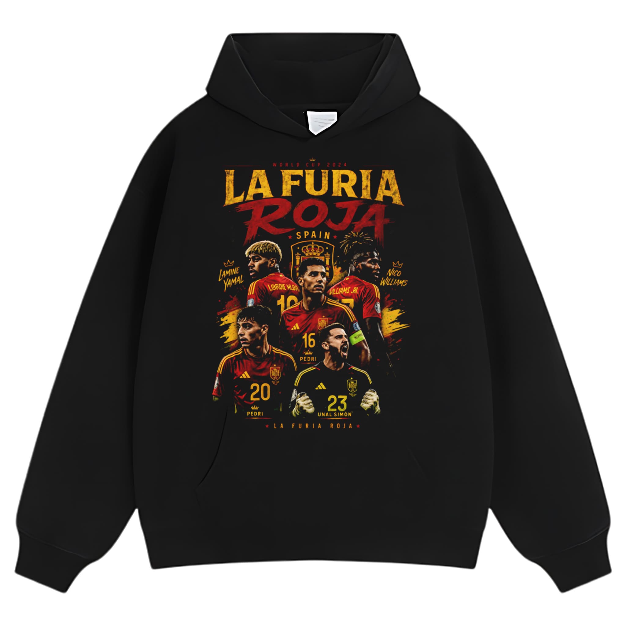 LA FURIA ROJA SPAIN FOOTBALL VINTAGE 2026 SOCCER DESIGN TANK TOP & TEE & LONG SLEEVE & LAYERED LS & HOODIE