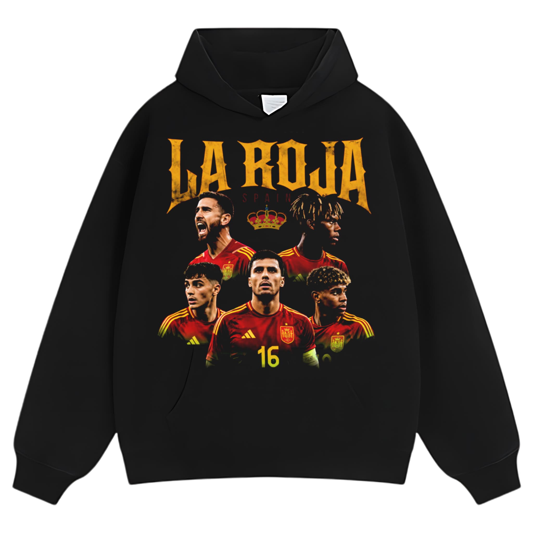 LA FURIA ROJA SPAIN FOOTBALL VINTAGE 2026 SOCCER DESIGN V2 TANK TOP & TEE & LONG SLEEVE & LAYERED LS & HOODIE