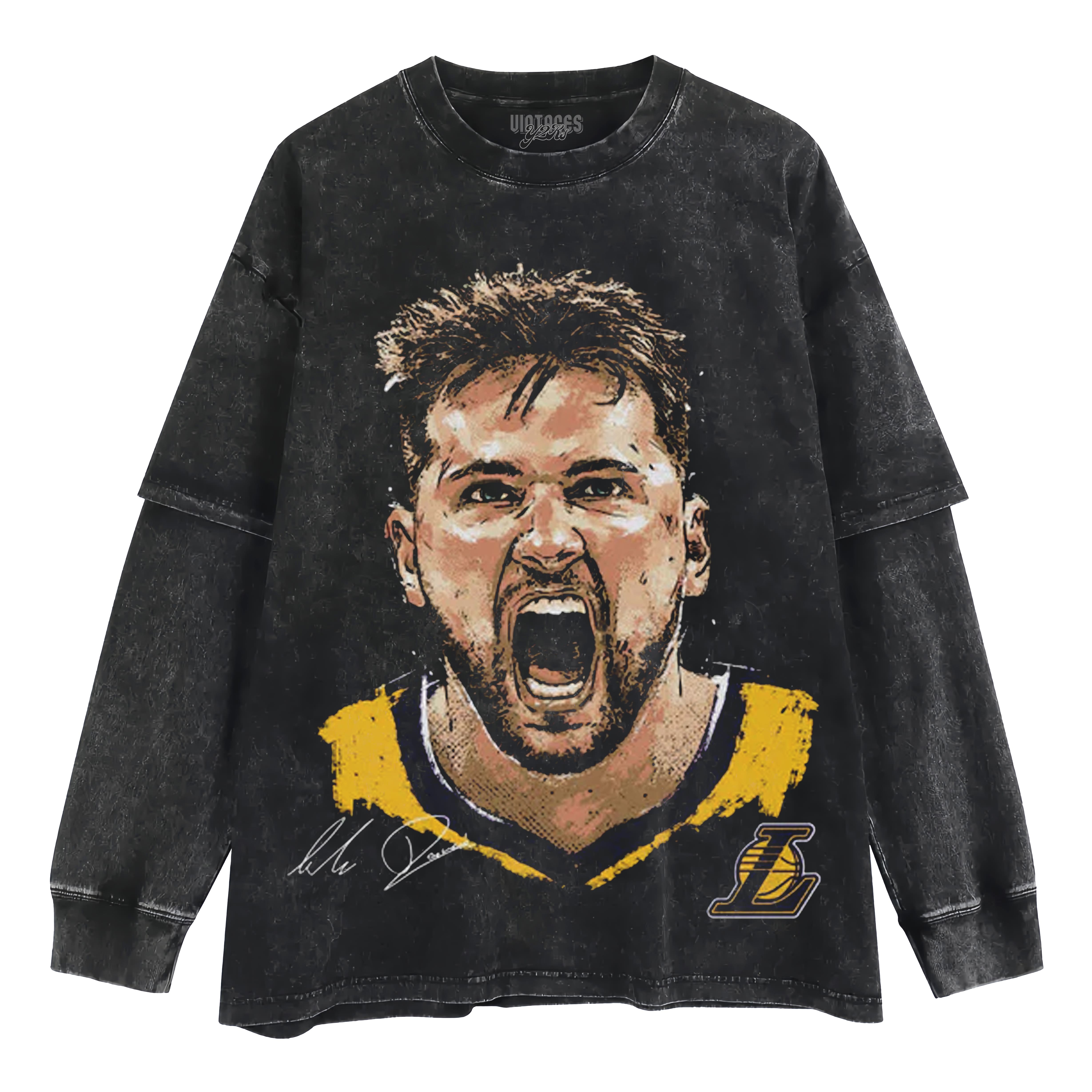 LUKA DONCIC LOS ANGELES LAKERS SCREAM LAYERED LONG SLEEVE