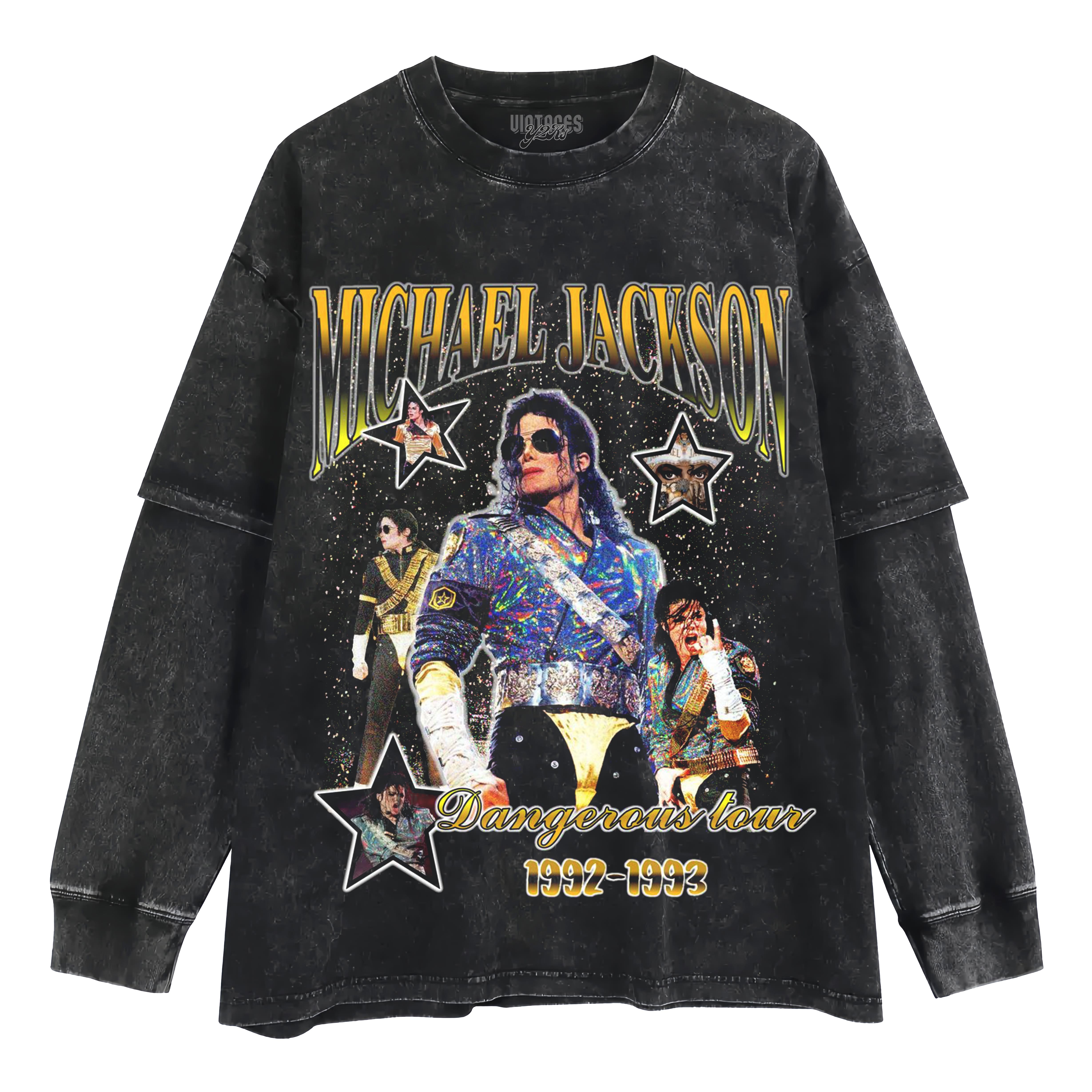MICHAEL JACKSON DANGEROUS WORLD TOUR LAYERED LONG SLEEVE