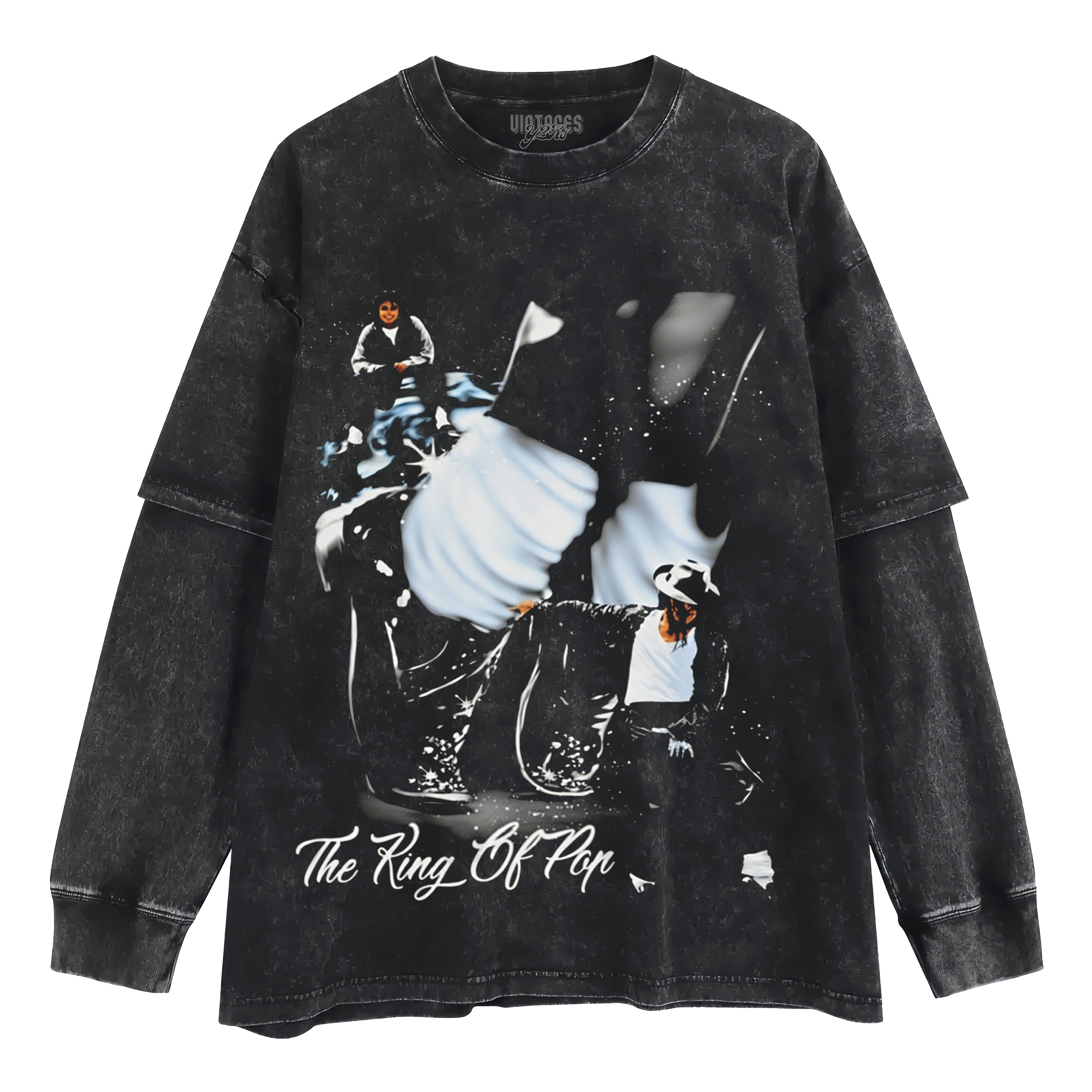 MICHAEL JACKSON KING OF POP MOONWALK LAYERED LONG SLEEVE