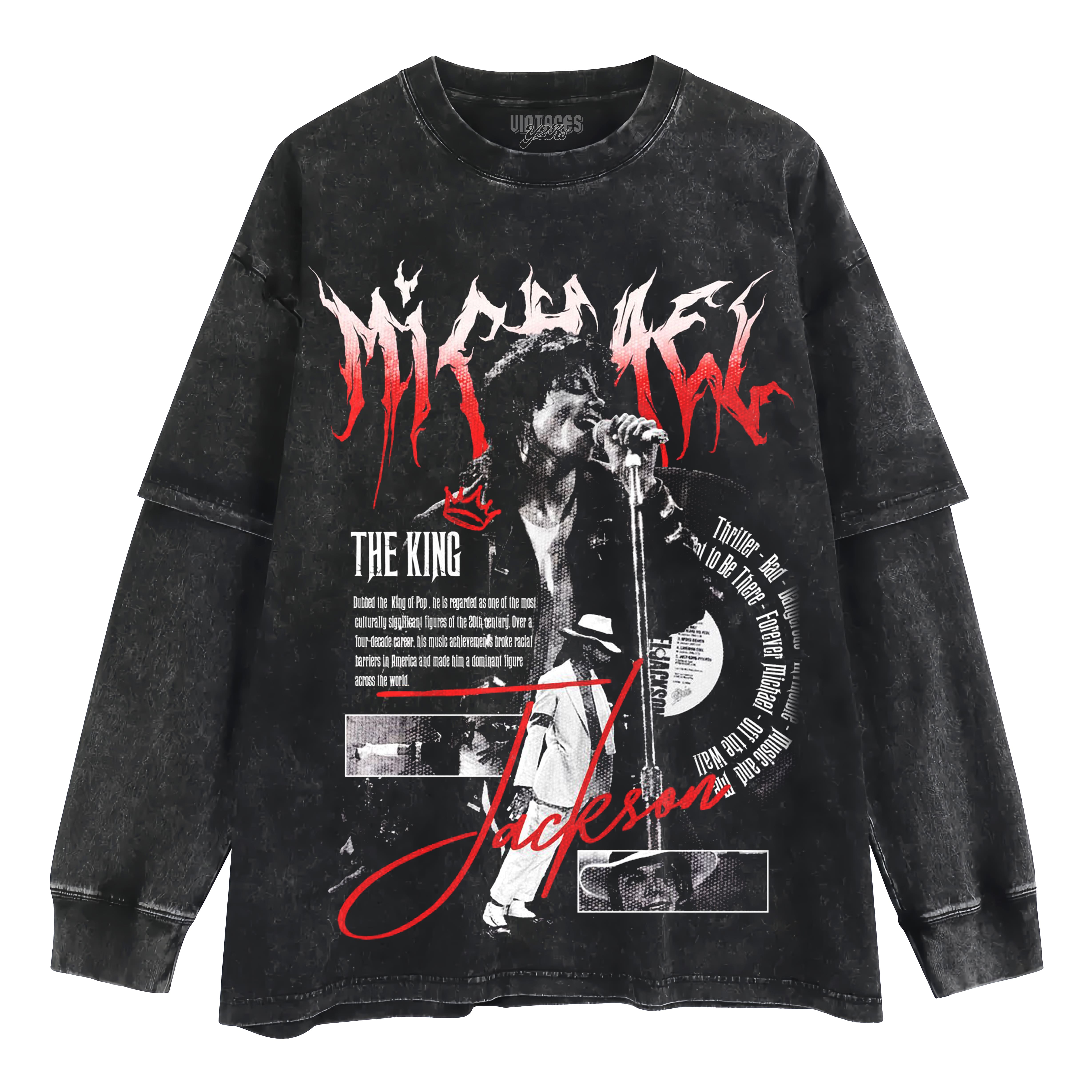 MICHAEL JACKSON KING OF POP MOONWALK V2 LAYERED LONG SLEEVE