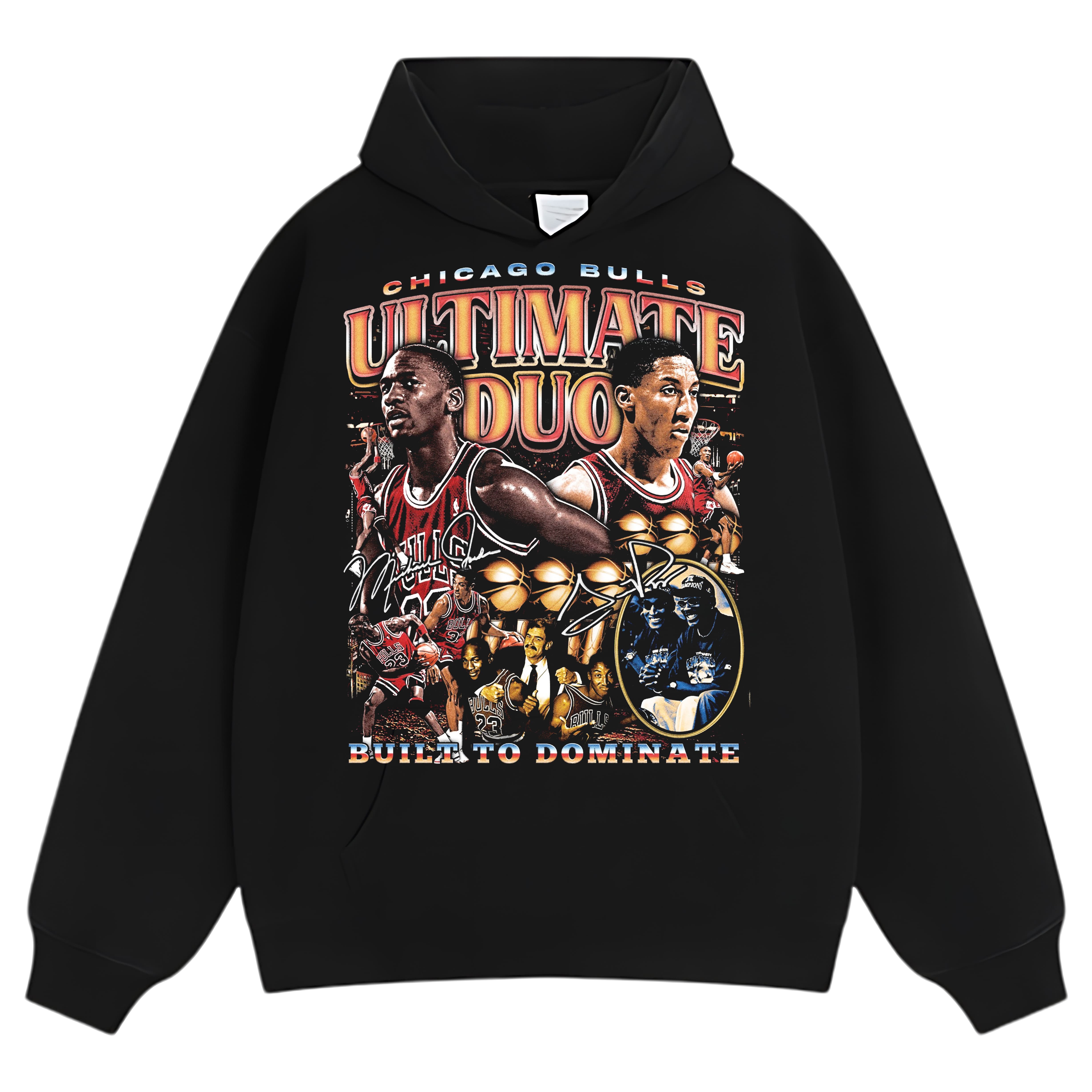 MICHAEL JORDAN & SCOTTIE PIPPEN-CHICAGO BULLS ULTIMATE DUO VINTAGE TEE & LS & HOODIE
