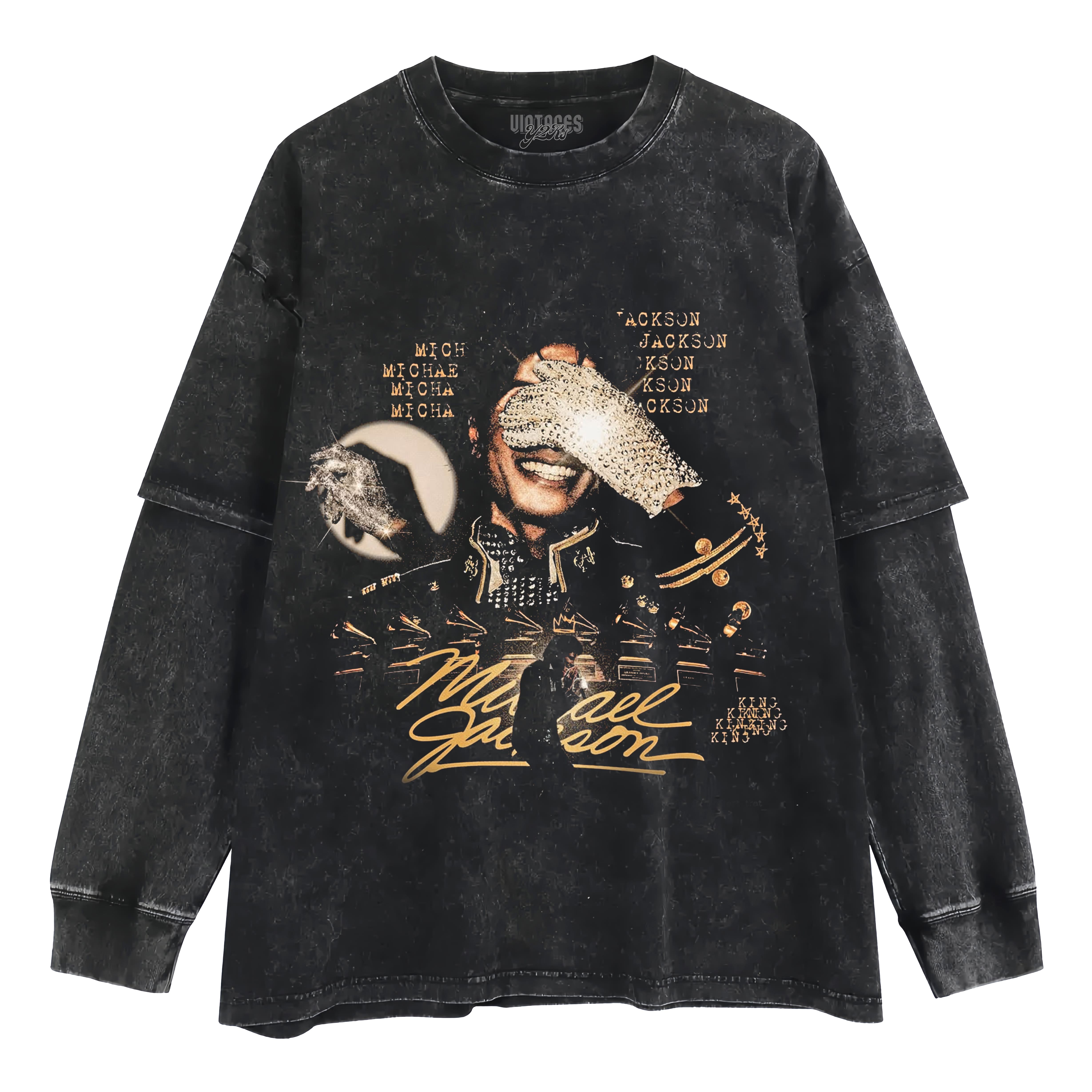 MICHAEL JACKSON KING OF POP VINTAGE TANK TOP & TEE & LONG SLEEVE & LAYERED LS & HOODIE