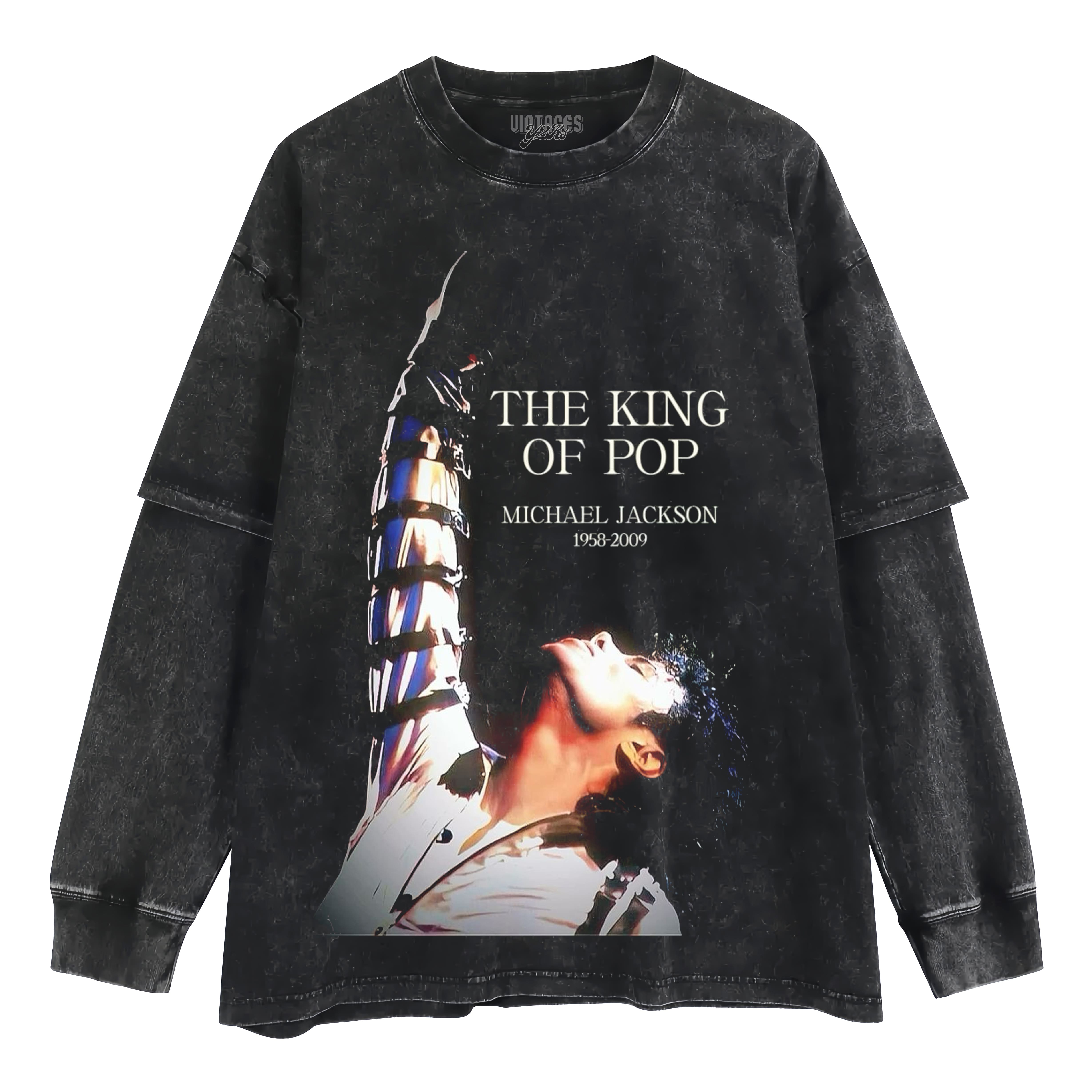 MICHAEL JACKSON THE KING OF POP LAYERED LONG SLEEVE